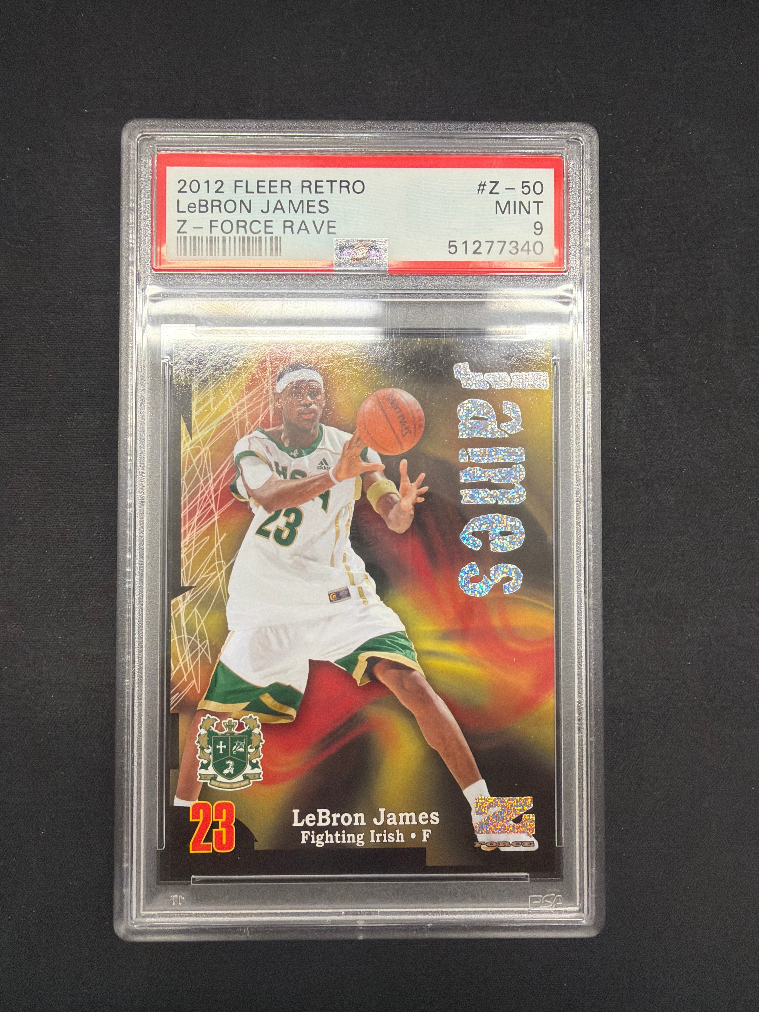 2012 Fleer Retro LeBron James Z-Force Rave PSA MINT 9 /399