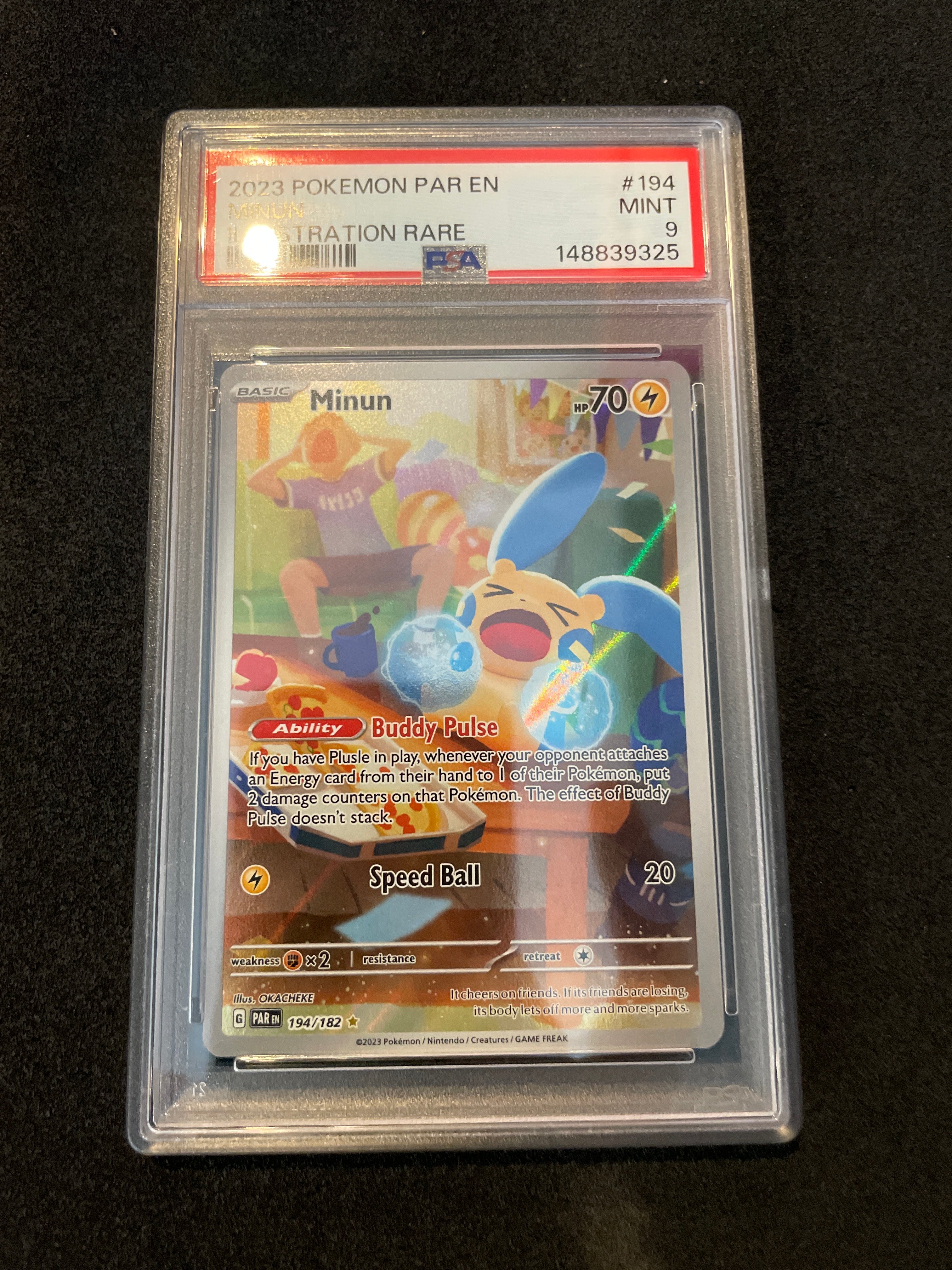 2023 Pokemon PAR EN MINUN Illustration rare PSA 9