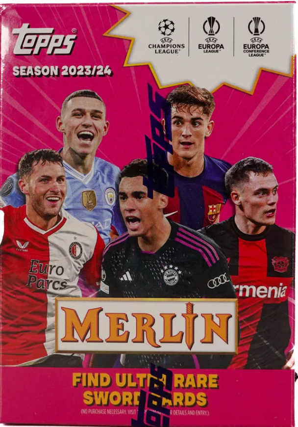2023/24 Topps Chrome Merlin UEFA Club Competitions Soccer 7-Pack Blaster Box