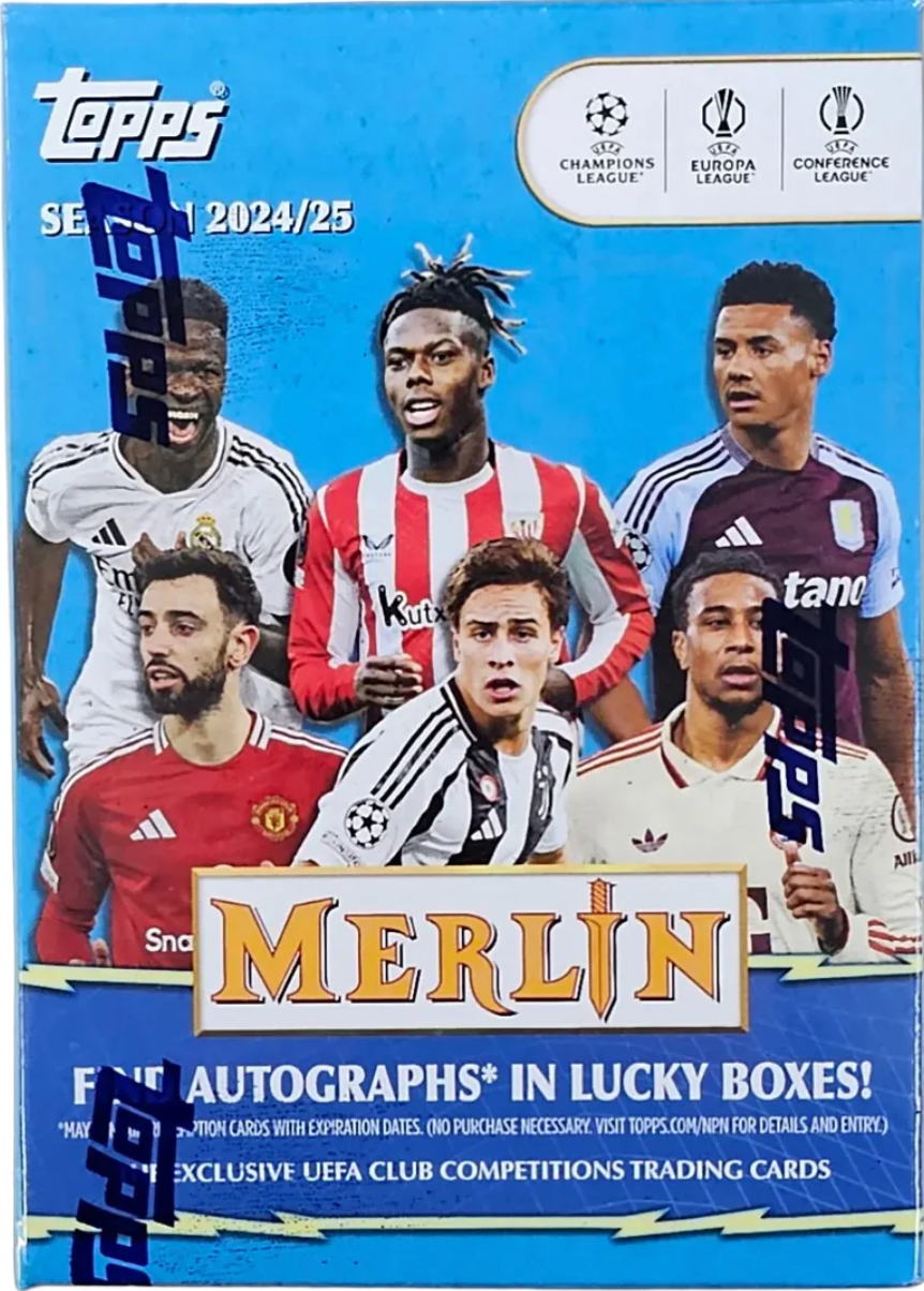 2024/25 Topps Chrome Merlin UEFA Club Competitions Soccer 7-Pack Blaster Box