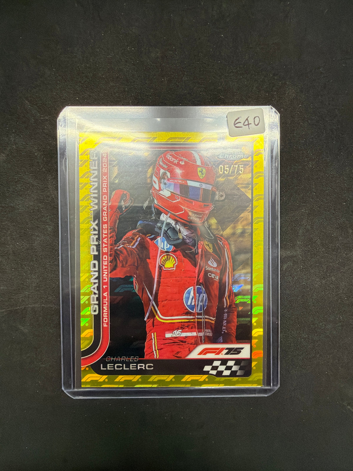 2025 Topps Chrome F1 Charles Leclerc Grand Prix Winner /75