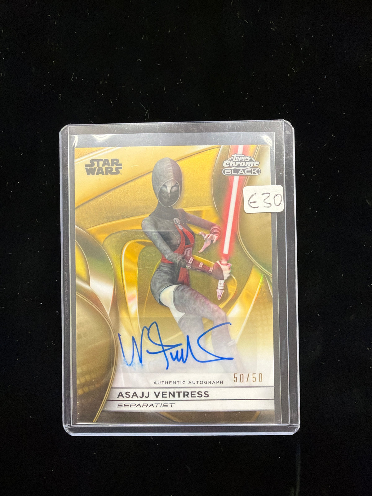 Topps Chrome Black Star Wars Asajj Ventress Auto 50/50
