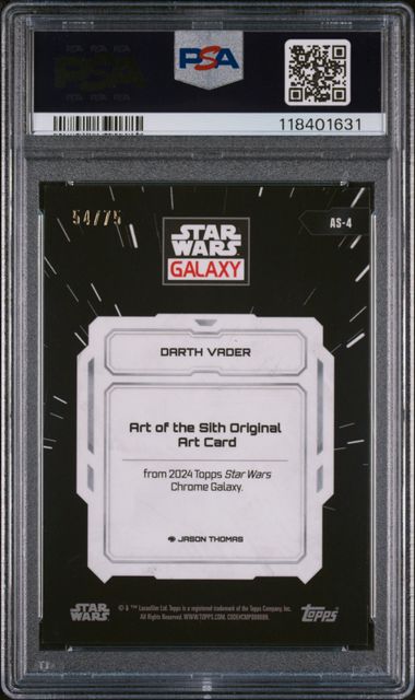 2024 TOPPS CHROME STAR WARS GALAXY ART OF THE SITH #AS4 DARTH VADER ART OF THE SITH-PRISM REF