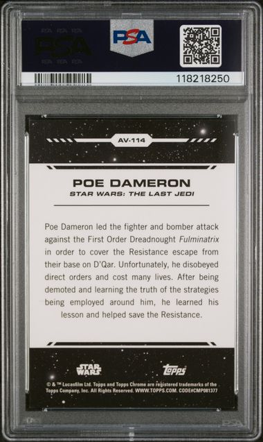 2024 TOPPS CHROME STAR WARS #AV114 POE DAMERON AUREBESH VAR-REBEL ORG REF