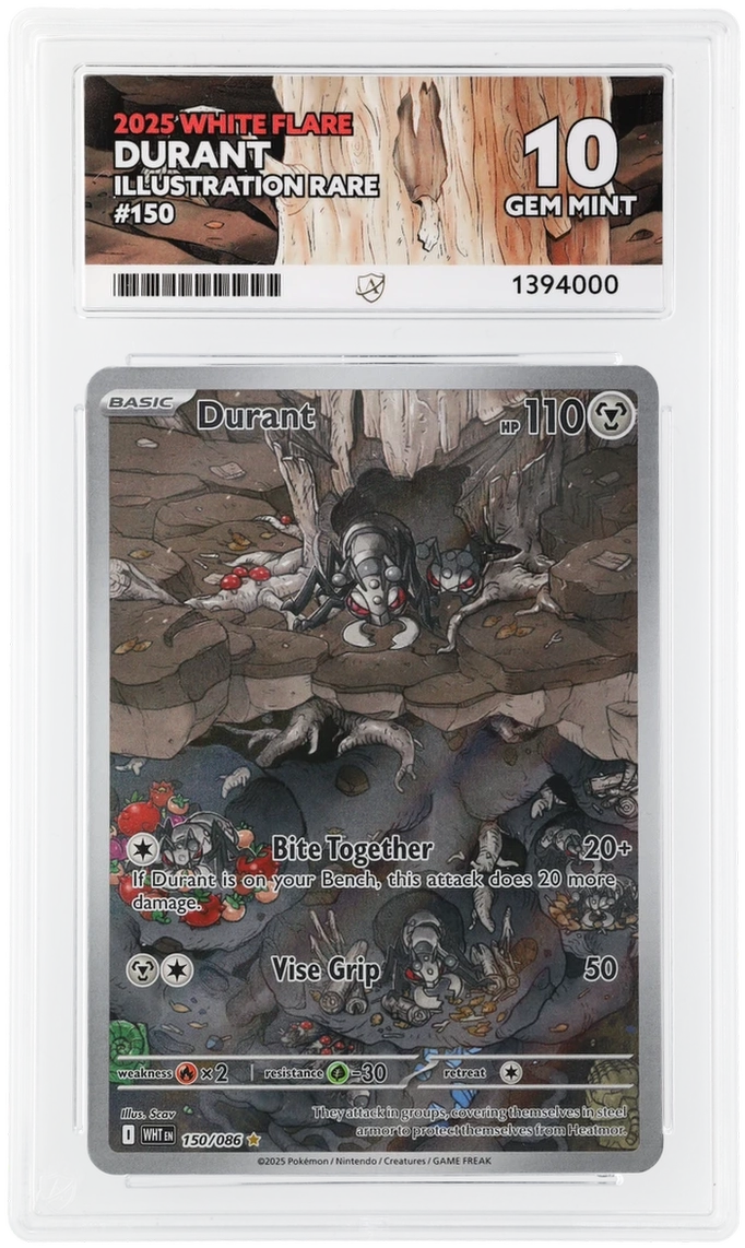 ACE Gem Mint 10 2025 White Flare Durant Illustration Rare #150