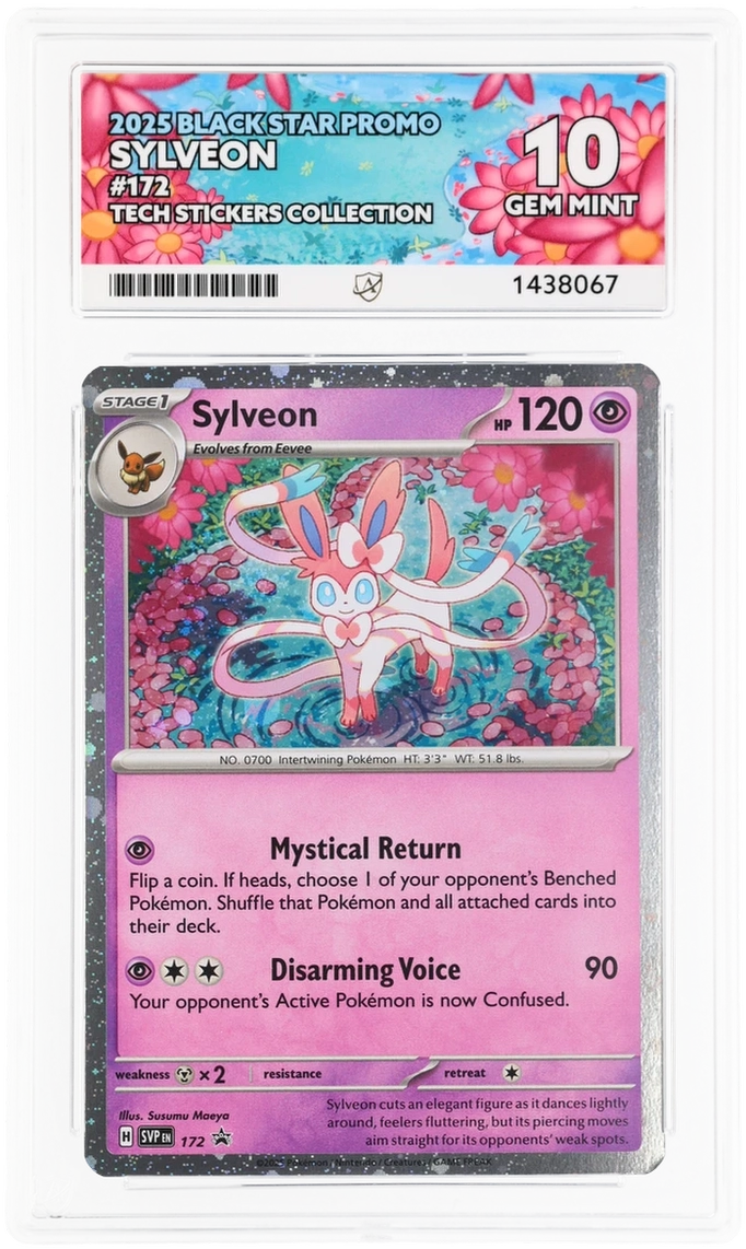 ACE Gem Mint 10 2025 Black Star Promo Sylveon #172 Tech Sticker Collection
