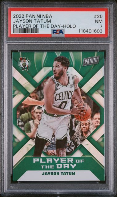 2022 PANINI NBA PLAYER OF THE DAY #25 JAYSON TATUM PLAYER OF THE DAY-HOLO