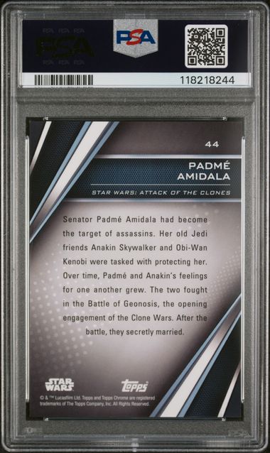 2023 TOPPS STAR WARS CHROME BLACK #44 PADME AMIDALA PURPLE REFRACTOR
