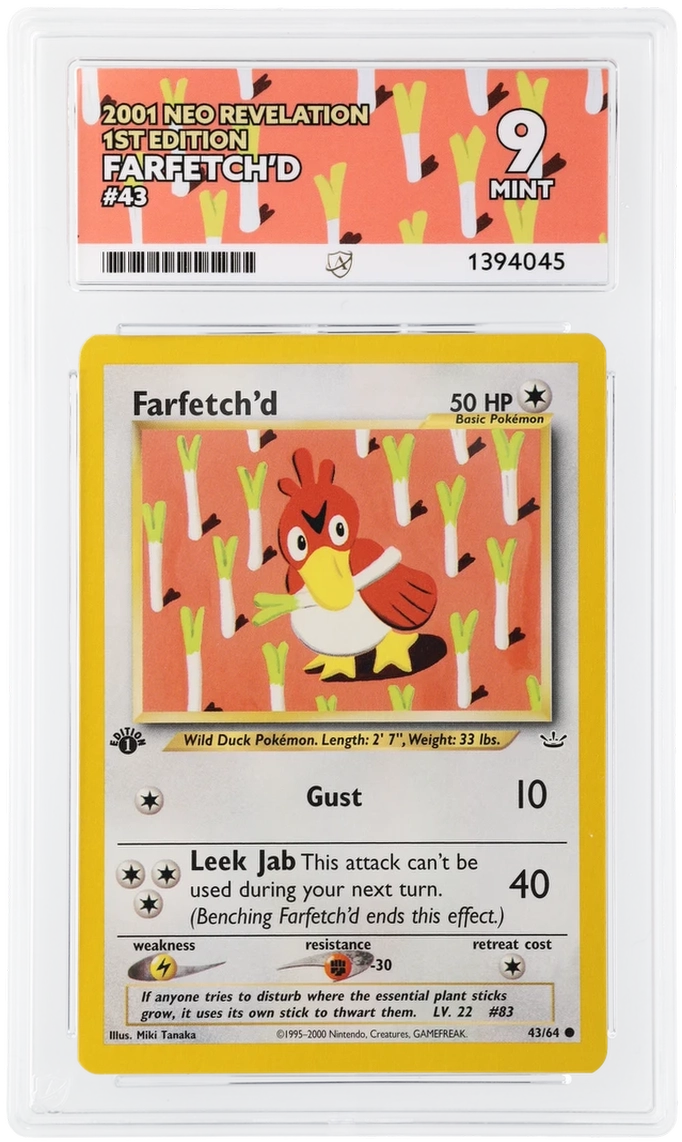 2001 neo revelation 1st edition farfetch'd #43 ACE 9