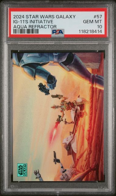 2024 TOPPS CHROME STAR WARS GALAXY #57 IG-11'S INITIATIVE AQUA REFRACTOR