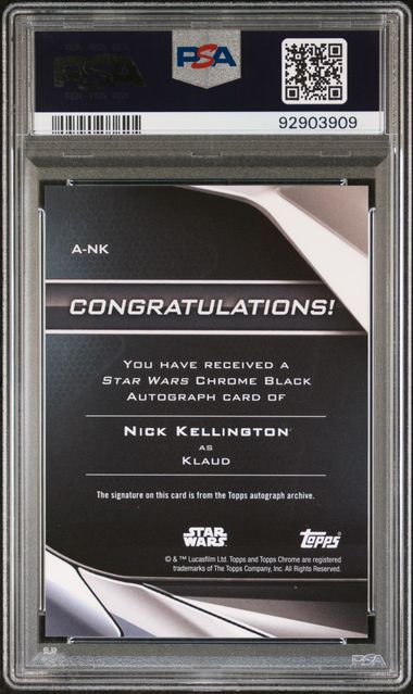 2023 TOPPS STAR WARS CHROME BLACK AUTOGRAPHS #NK NICK KELLINGTON