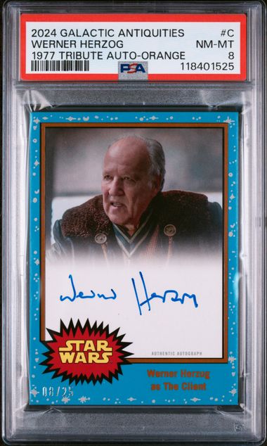 2024 TOPPS STAR WARS GALACTIC ANTIQUITIES 1977 STAR WARS SERIES 1 TRIBUTE AUTOGRAPHS #C WERNER HERZOG 1977 TRIBUTE AUTO-ORANGE