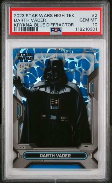 2023 TOPPS STAR WARS HIGH TEK #2 DARTH VADER KRYKNA-BLUE DIFFRACTOR