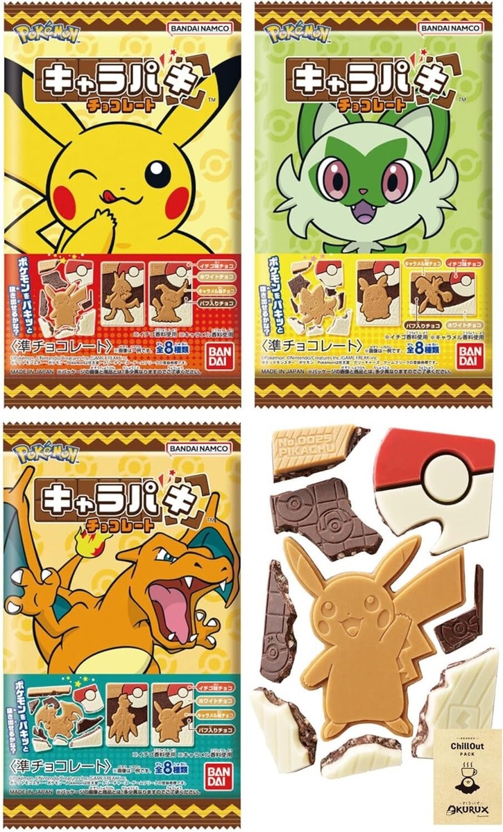 Japanese Pokemon chocolate Charapaki puff character Bandai (includes sticker)