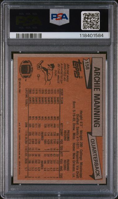 1981 TOPPS #158 ARCHIE MANNING