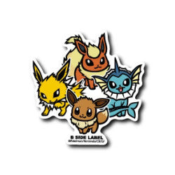 Sticker Eevee & Evolution Pokémon B-Side Label