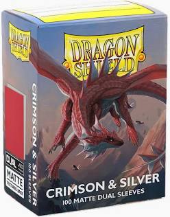 Dragon Shield: Crimson & Silver 100pc Matte Dual Sleeves