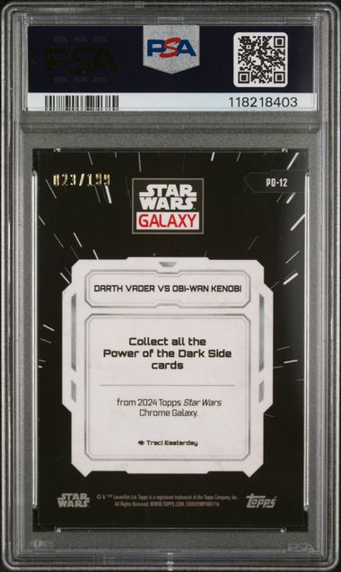 2024 TOPPS CHROME STAR WARS GALAXY POWER OF THE DARK SIDE #PD12 VADER VS KENOBI POWER/DARK SIDE-AQUA REF