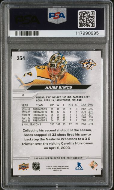 2023 UPPER DECK #354 JUUSE SAROS DELUXE
