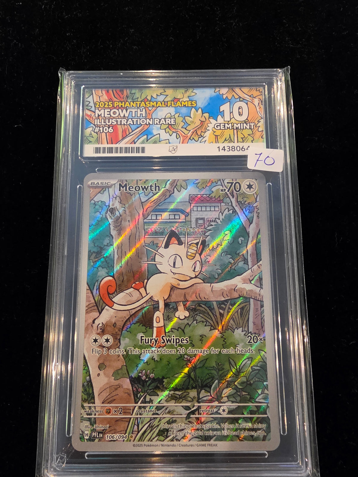 ACE Gem Mint 10 2025 Phantasmal Flames Meowth