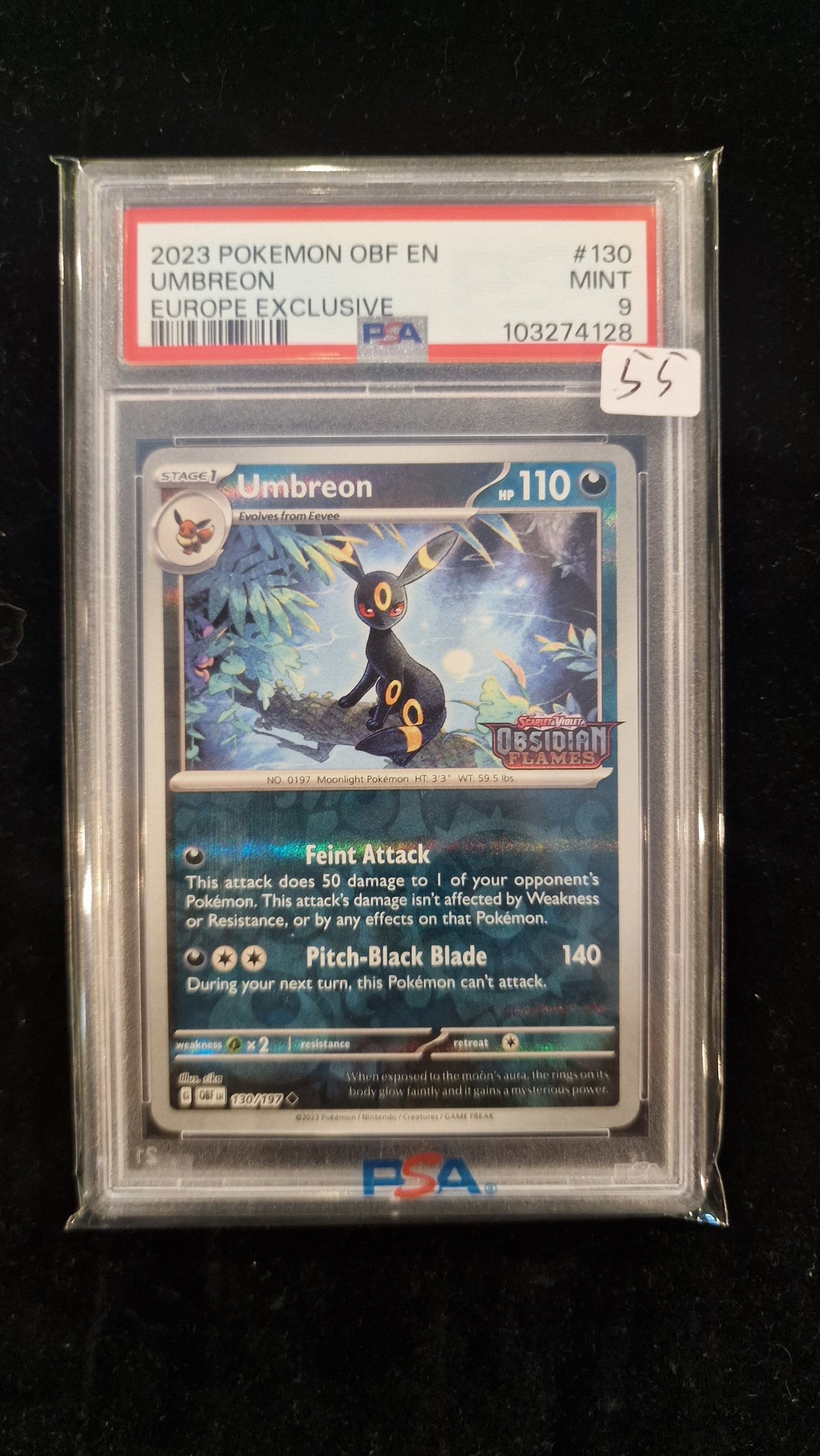 Umbreon OBF EN #130 PSA MINT 9