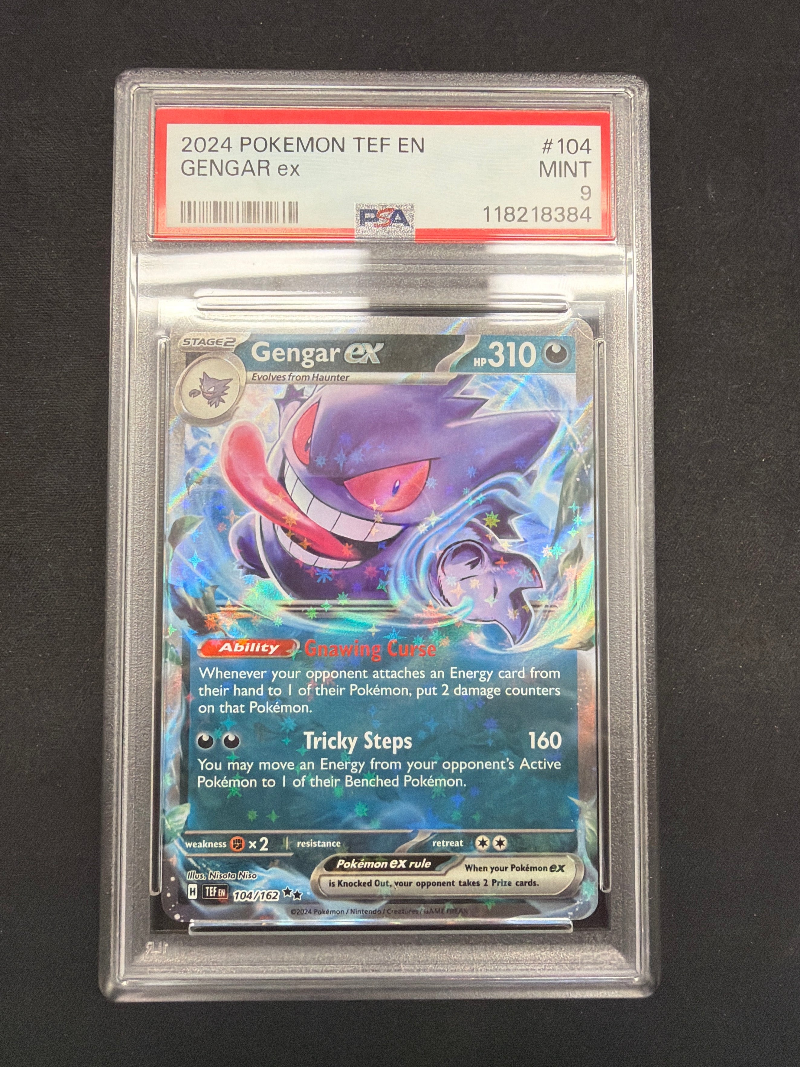 2024 Pokémon TEF EN Gengar Ex PSA Mint 9