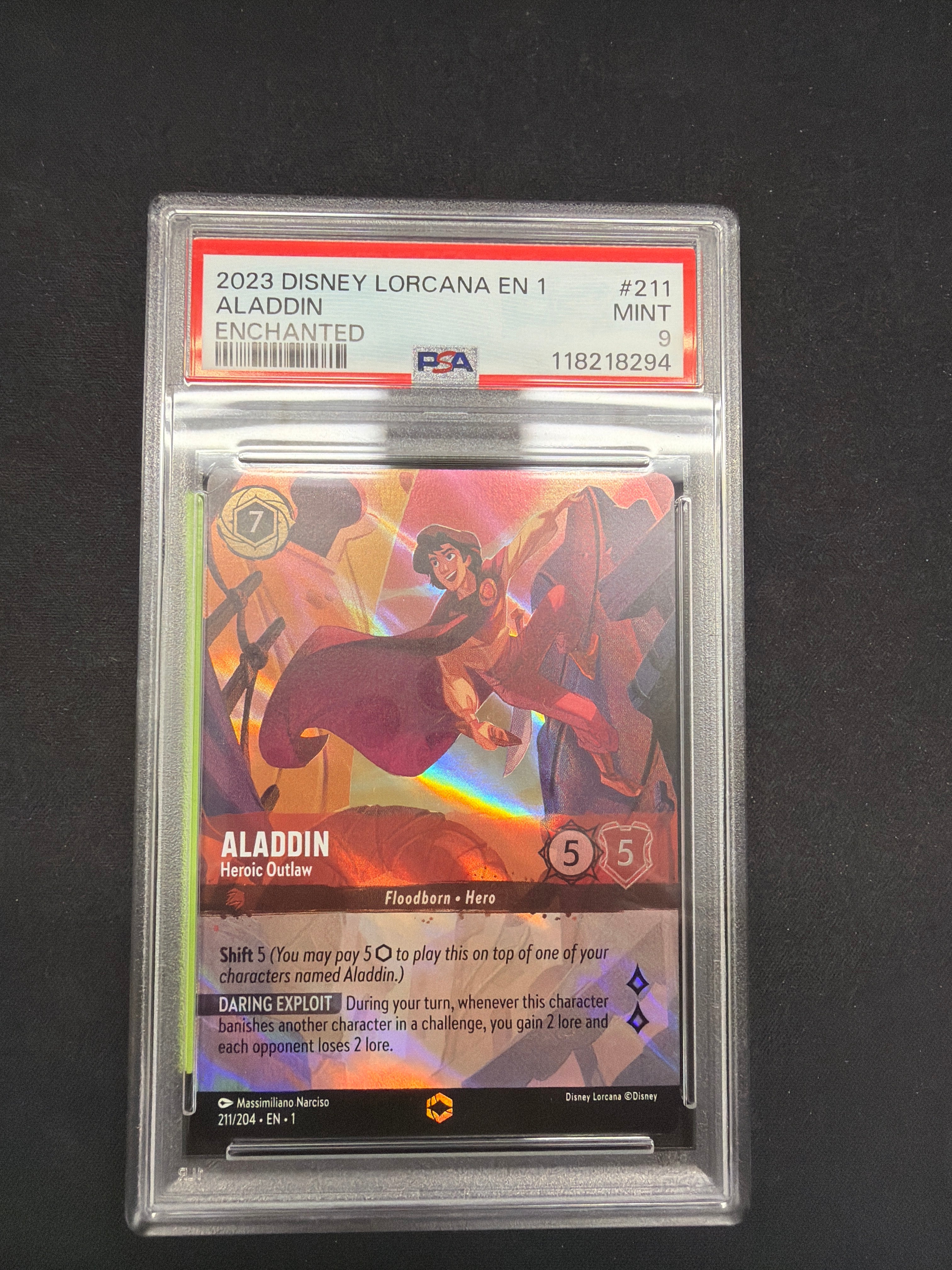 2023 Disney Lorcana EN 1 Aladdin Enchanted PSA MINT 9