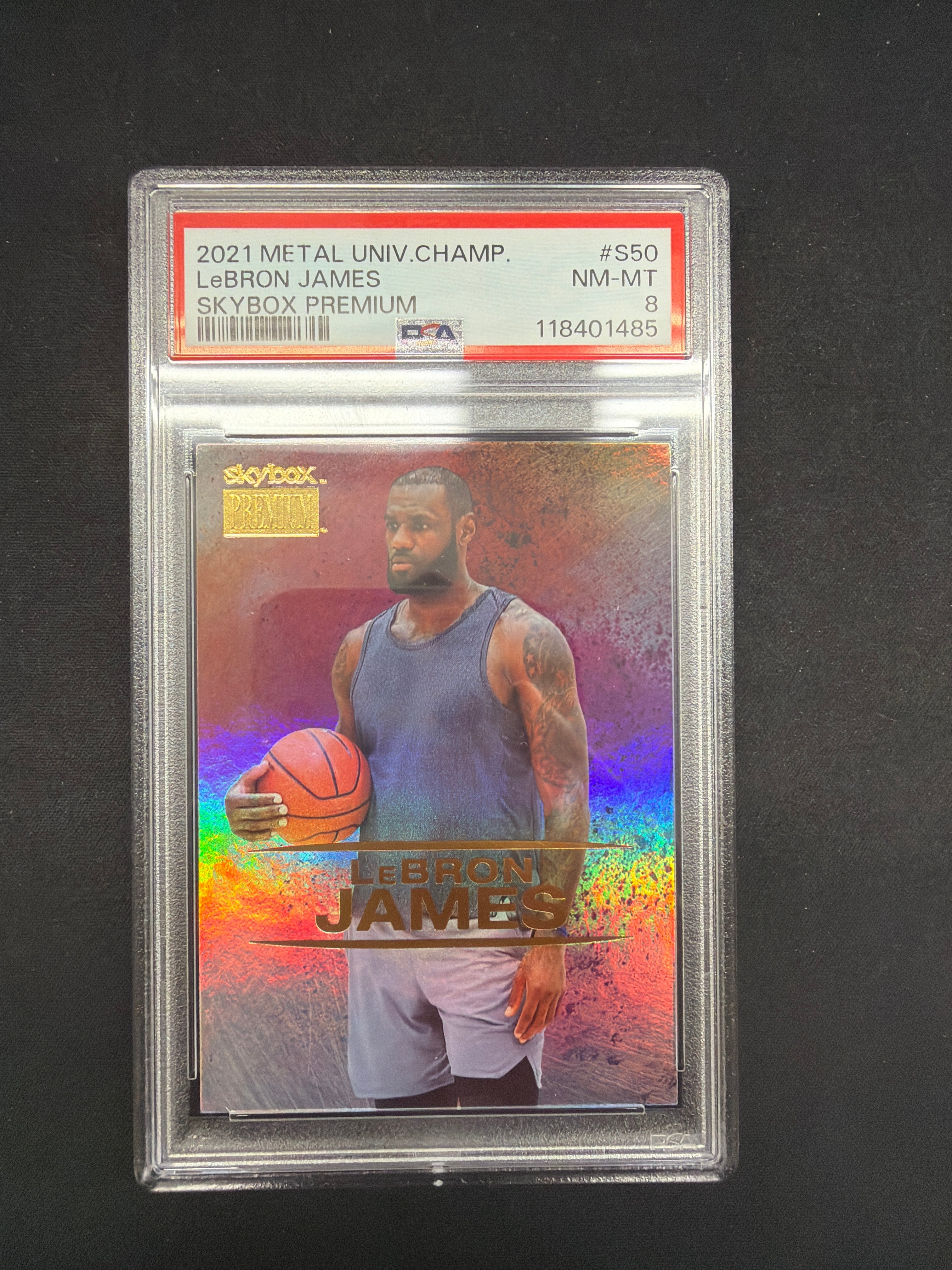 2021 Metal Universe Champ LeBron James Skybox Premium PSA NM-MT 8