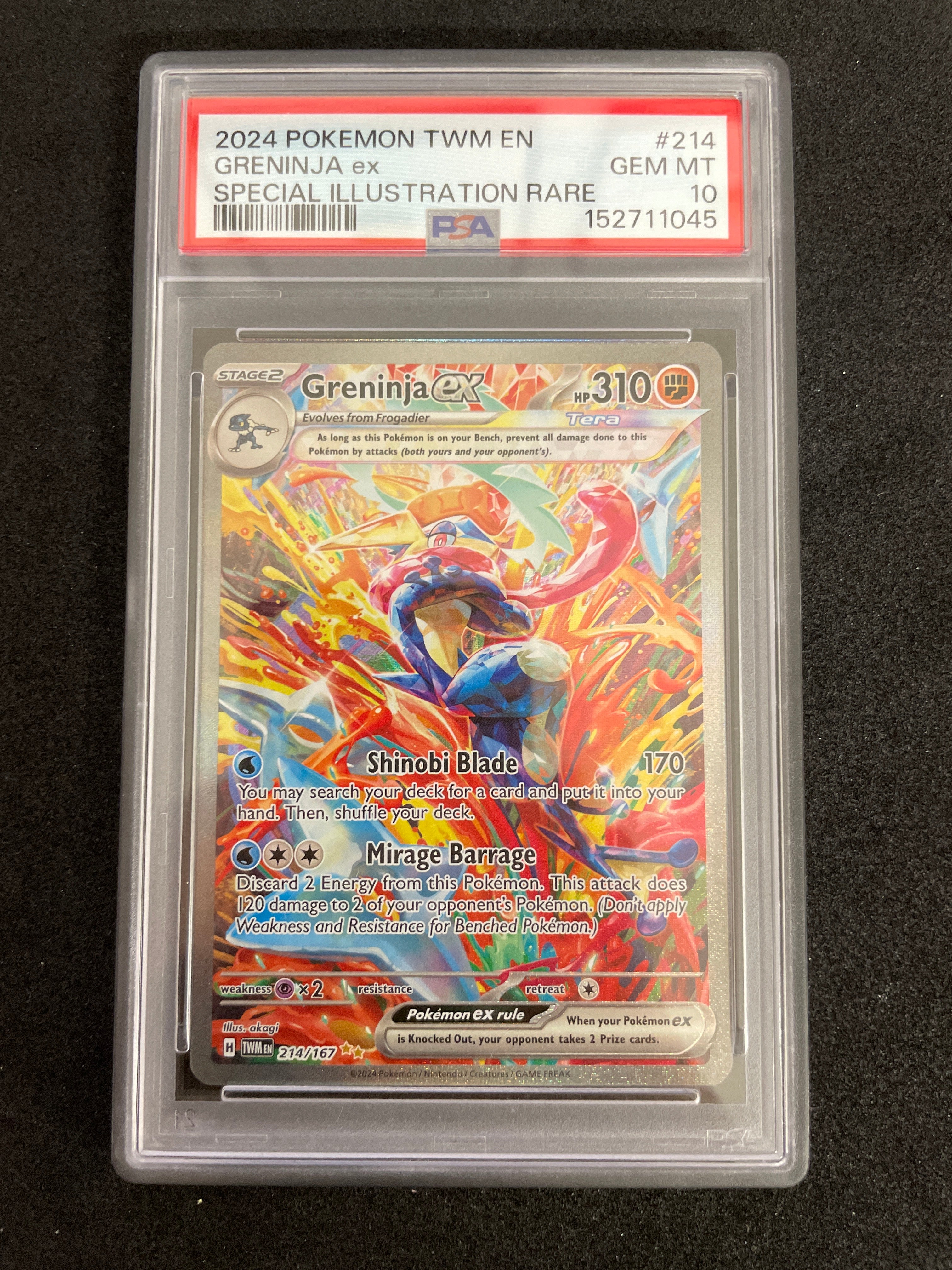 2024 Pokemon TWM EN Greninja ex Special Illustration Rare PSA 10