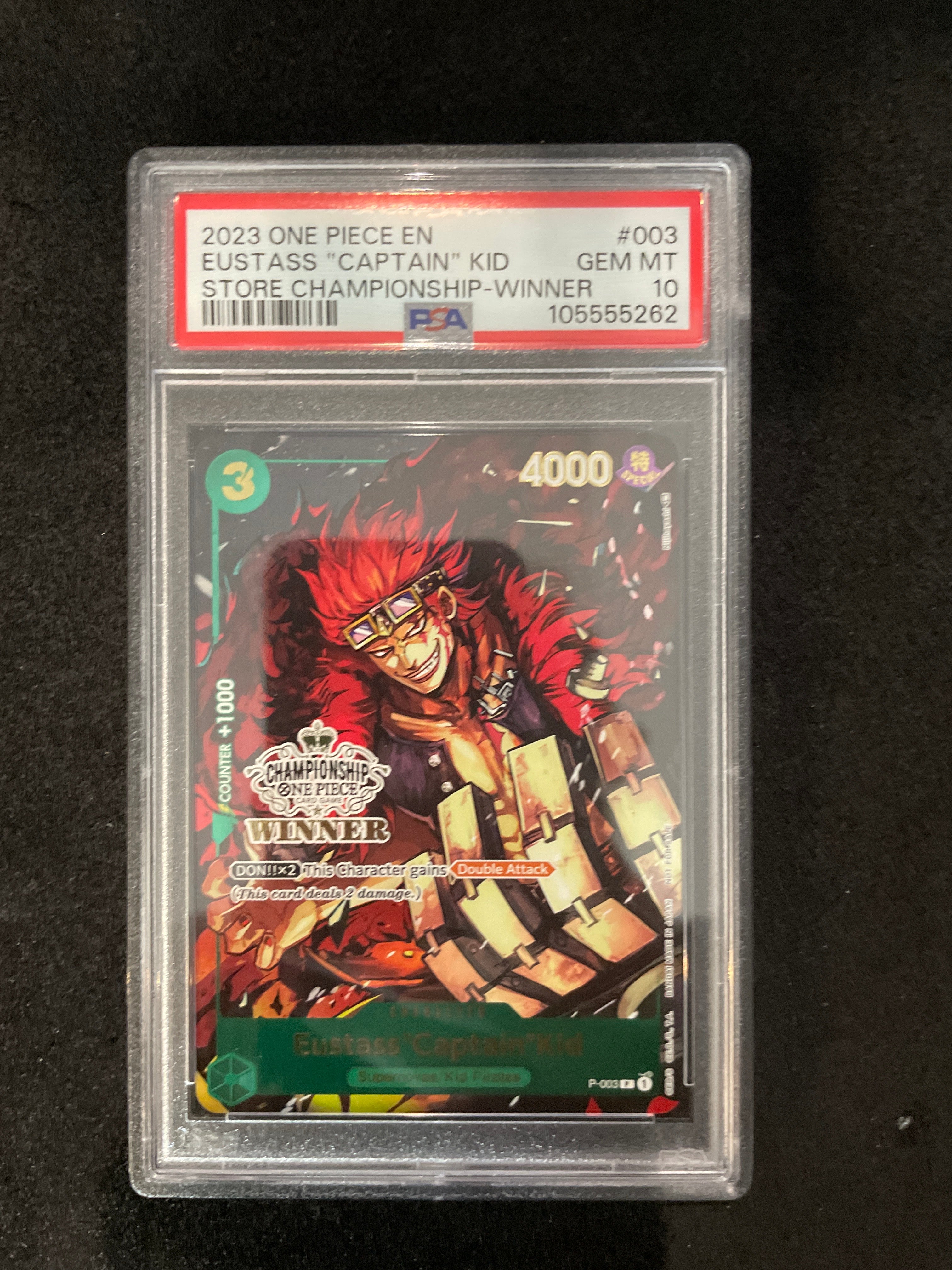 2023 ONE PIECE EN EUSTASS “CAPTAIN” KID STORE CHAMPIONSHIP-WINNER PSA 10