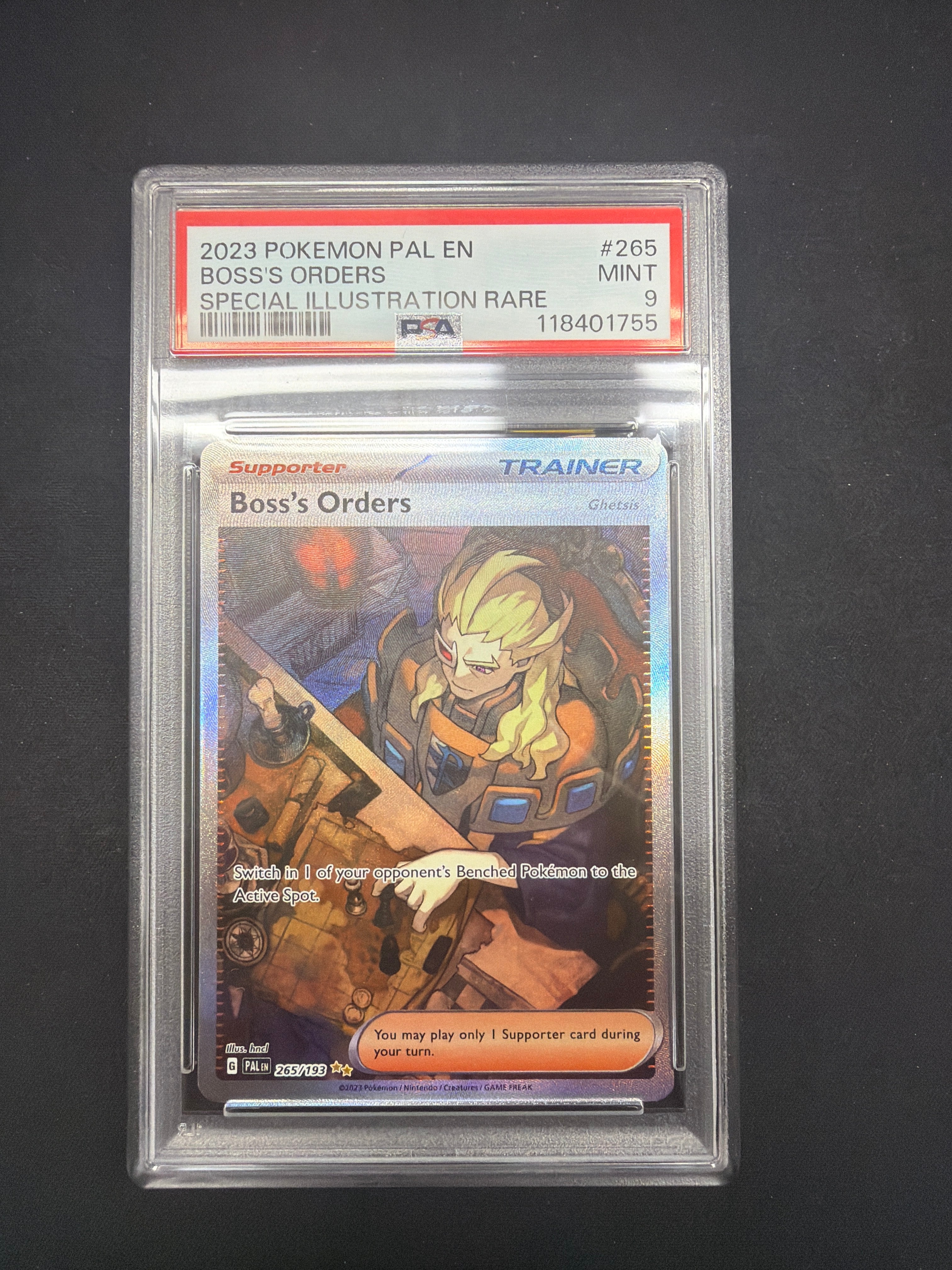 2023 Pokémon Pal En Boss’s Orders Special Illustration Rare PSA MINT 9