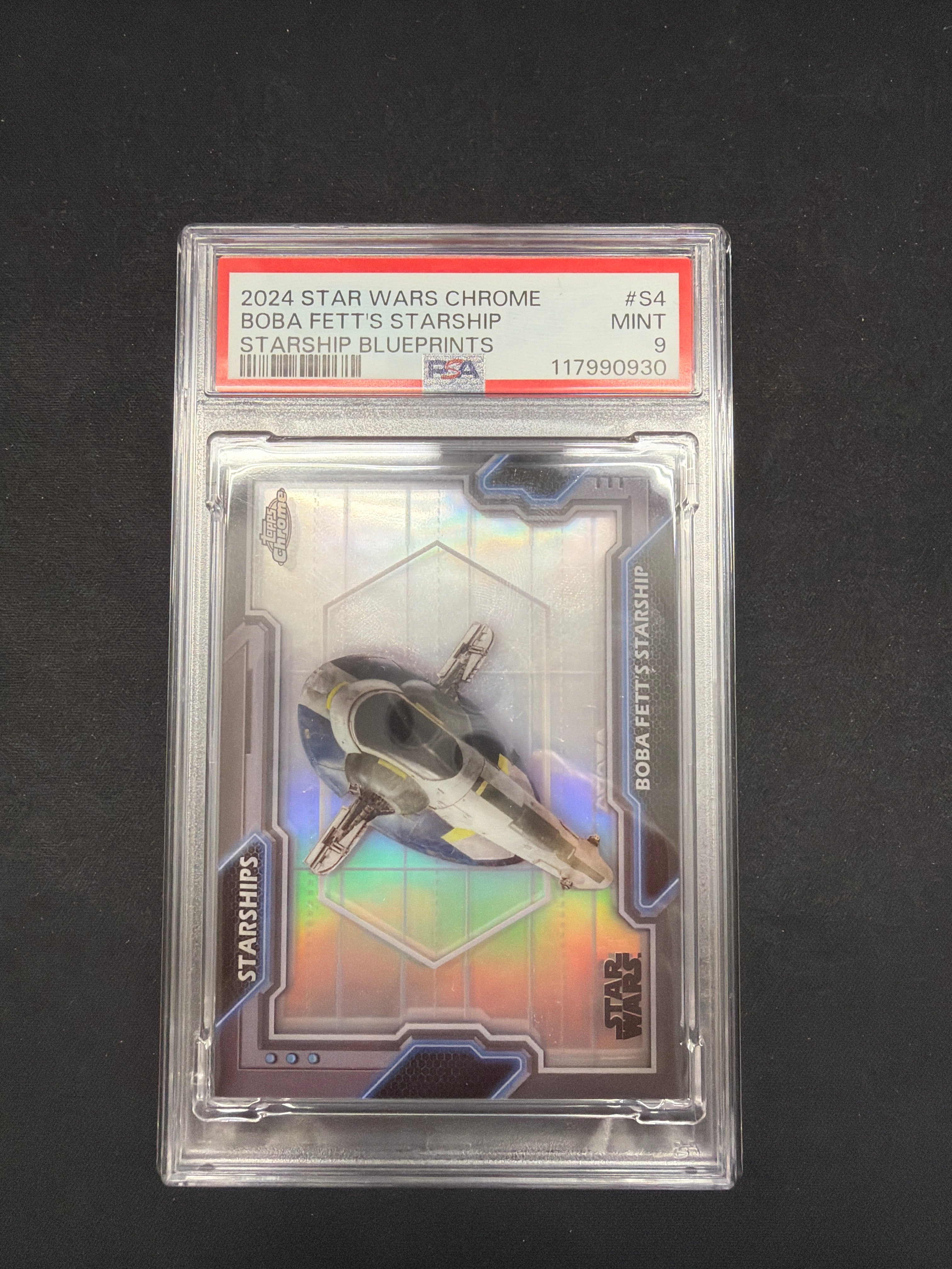 2024 Star Wars Chrome Boba Fett’s Starship, Starship Blueprints PSA MINT 9