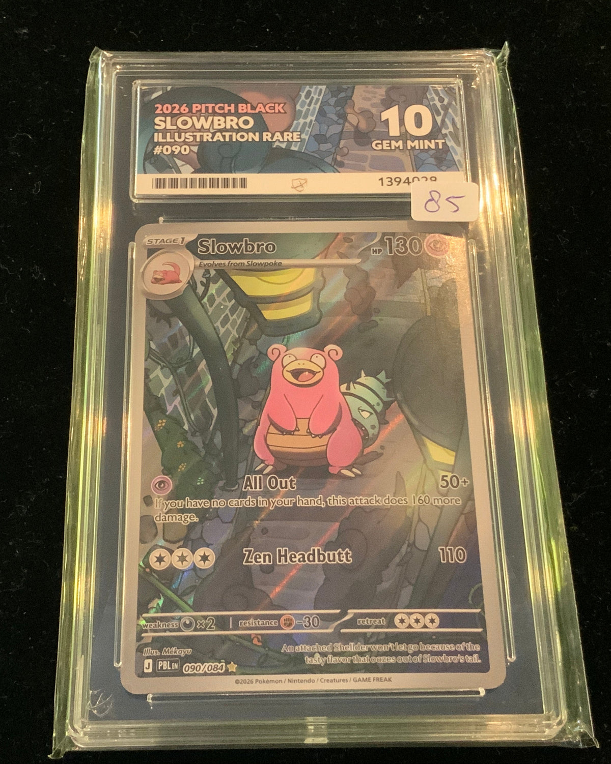 ACE Gem Mint 10 Pitch Black Slowbro Illustration Rare #090
