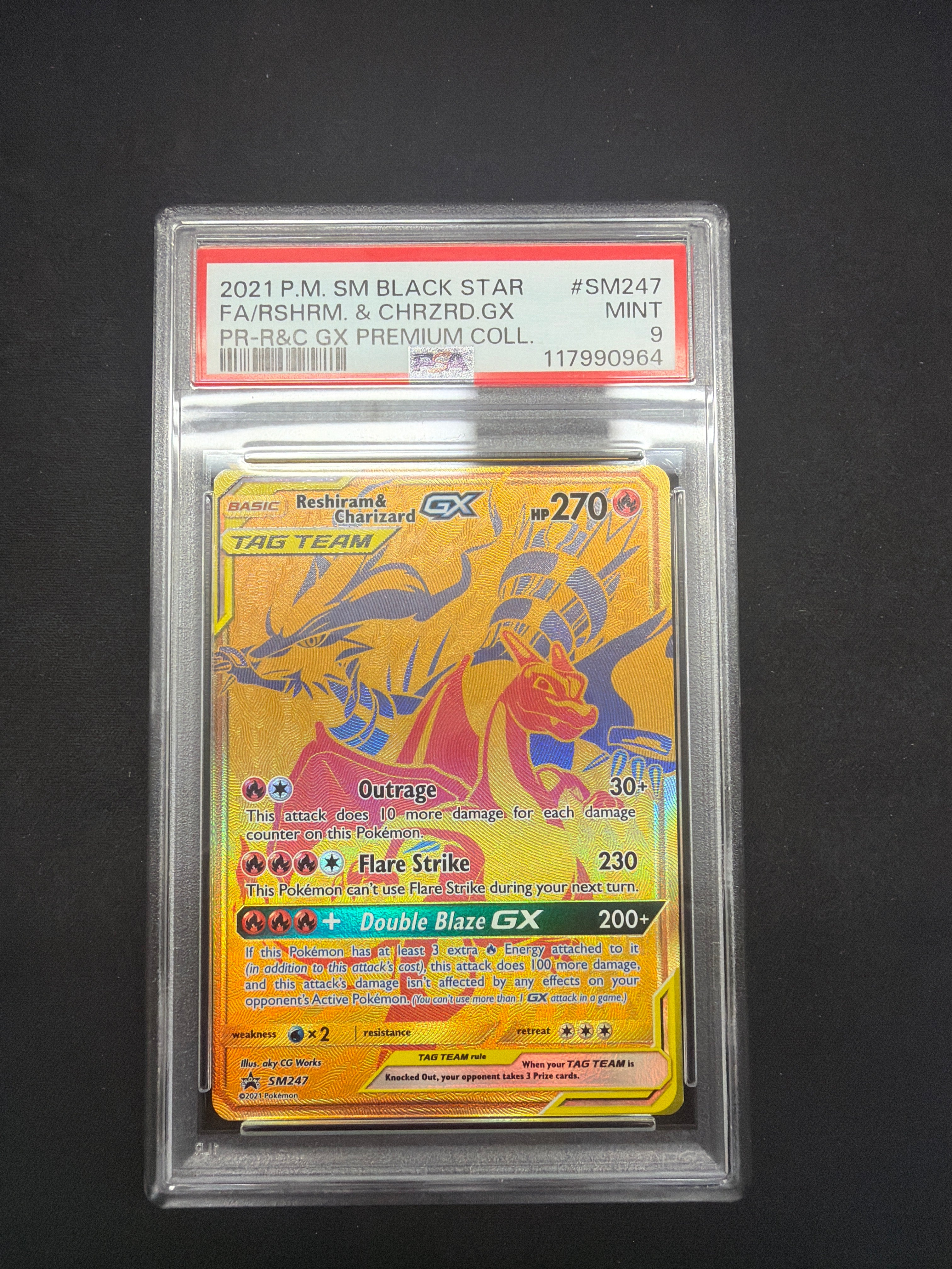 2021 P.M SM Black Star FA/RSHRM & Charizard GX PR-R&C GX Premium Collection PSA MINT 9