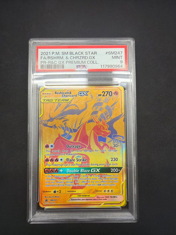 2021 P.M SM Black Star FA/RSHRM & Charizard GX PR-R&C GX Premium Collection PSA MINT 9