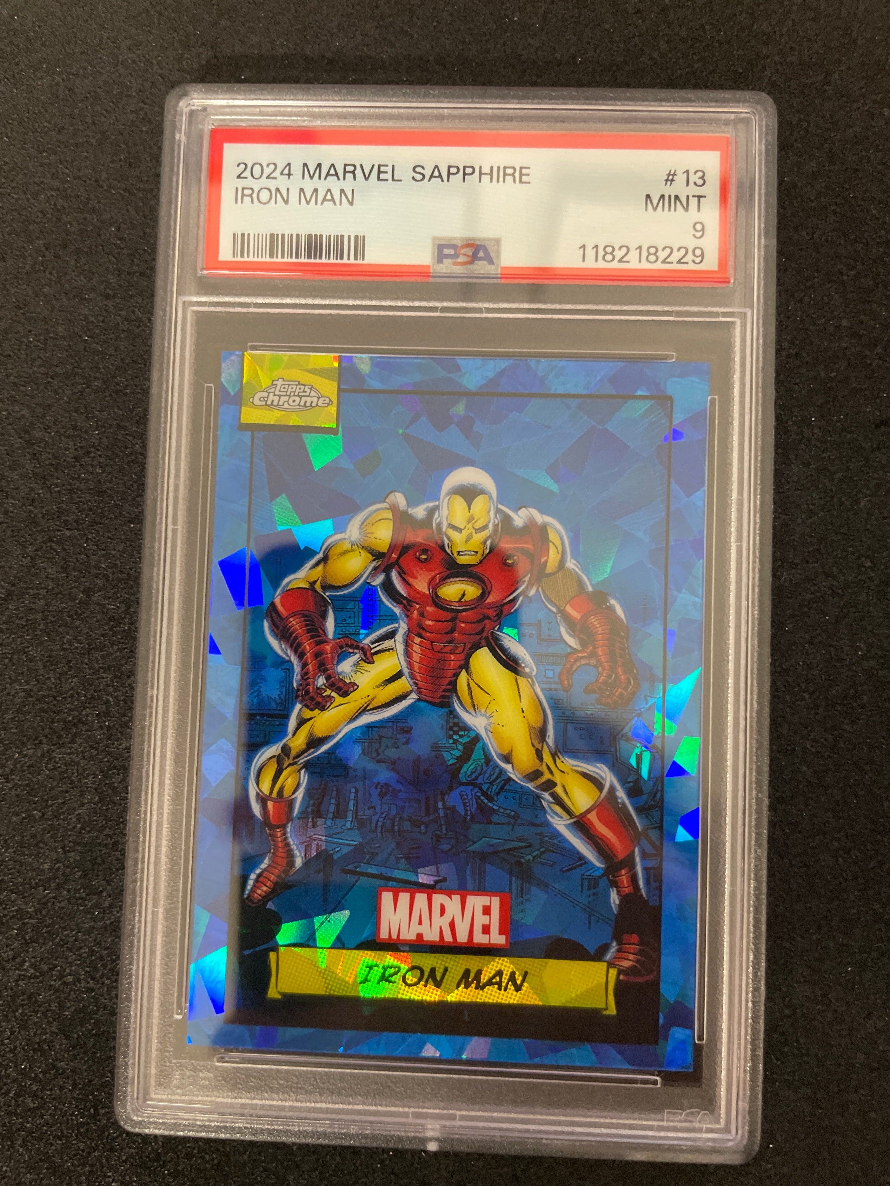 2024 Marvel Sapphire Iron Man PSA 9 MINT