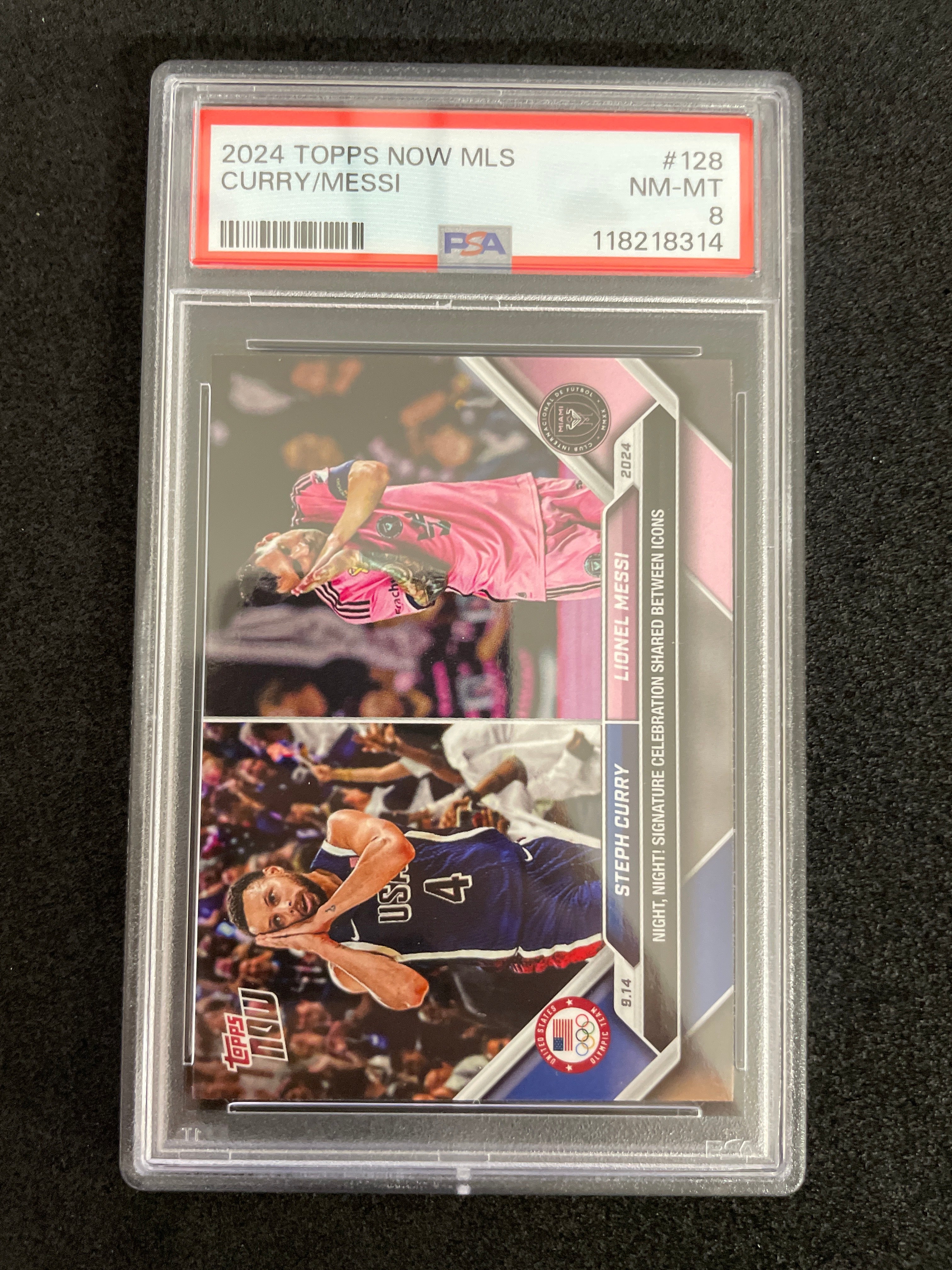 2024 Topps Now MLS Curry/Messi PSA 8