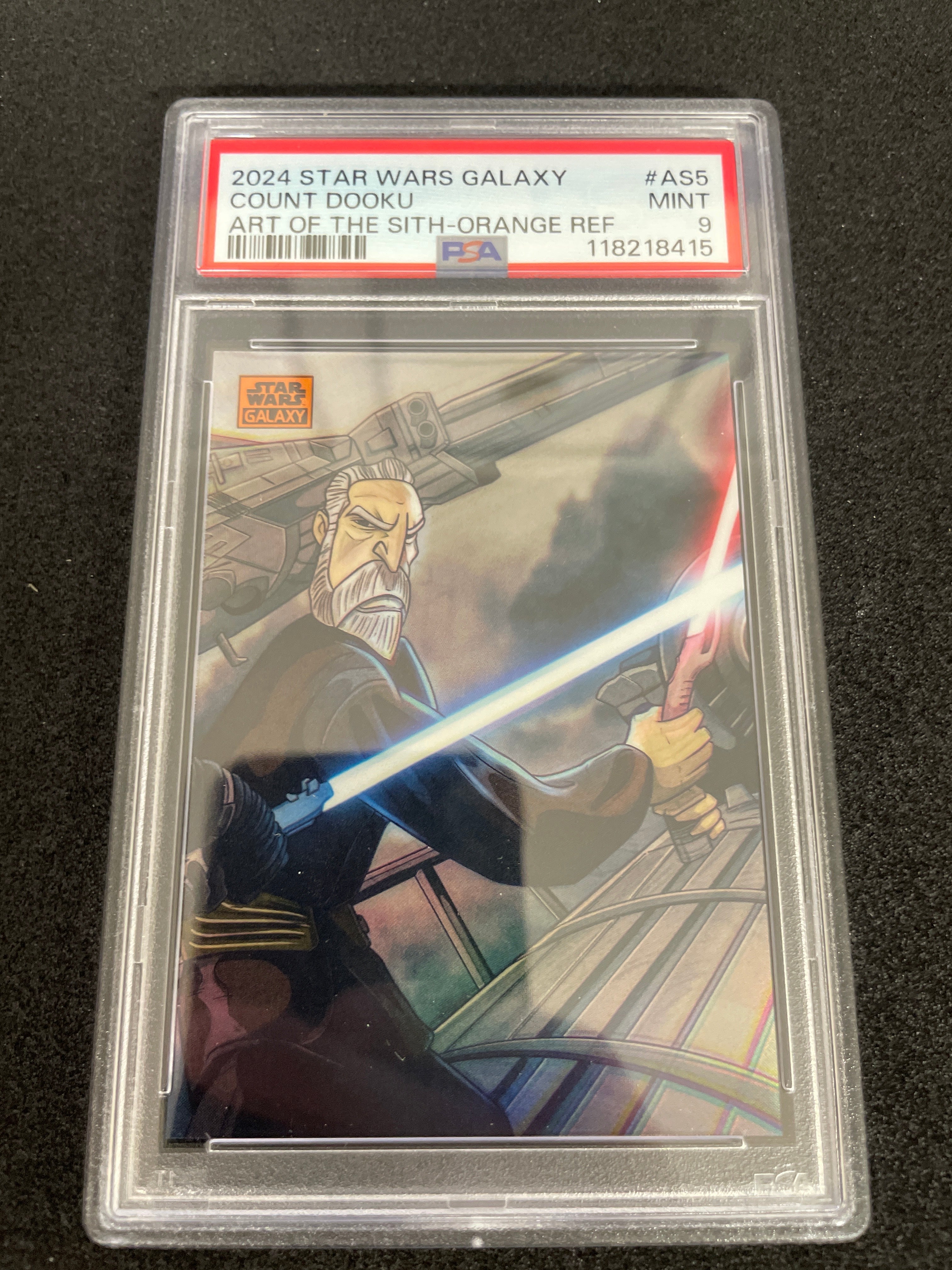 2024 Star Wars Galaxy Count Dooku Art Of The Sith-Orange refractor MINT PSA 9 /25