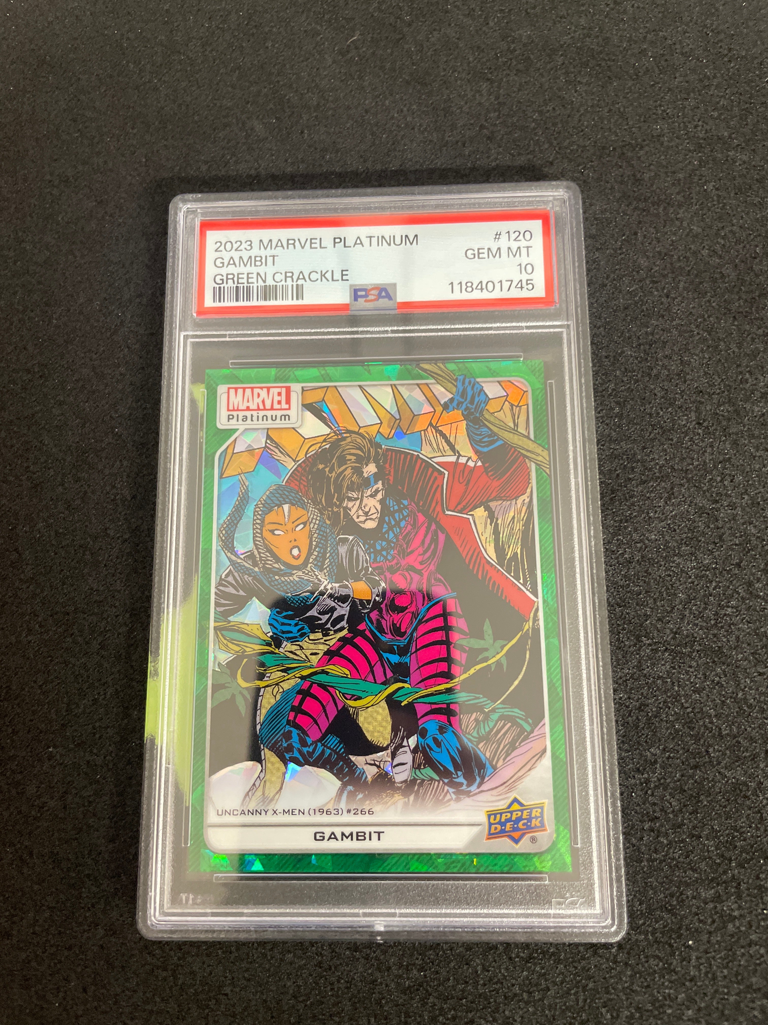 2023 Marvel Platinum Gambit Green Crackle GEM MINT PSA 10 /99