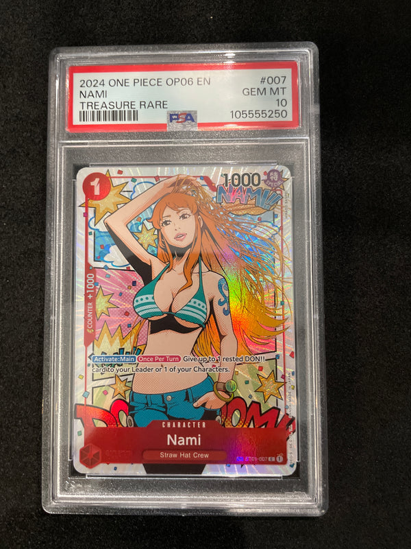 2024 ONE PIECE OP06 EN NAMI TREASURE RARE PSA 10