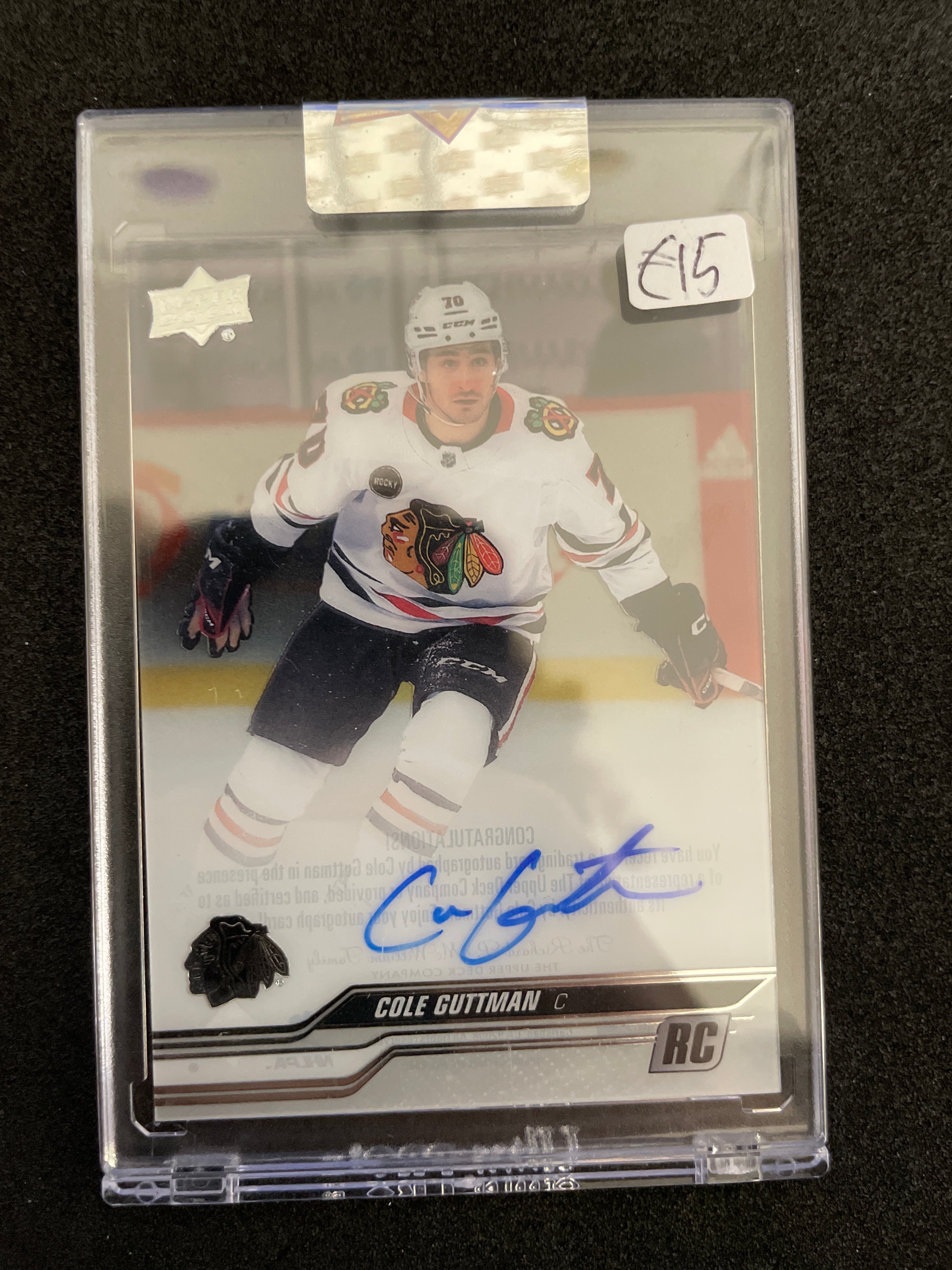 Upper Deck 2023-24 Clear Cut Hockey Cole Guttman Autograph