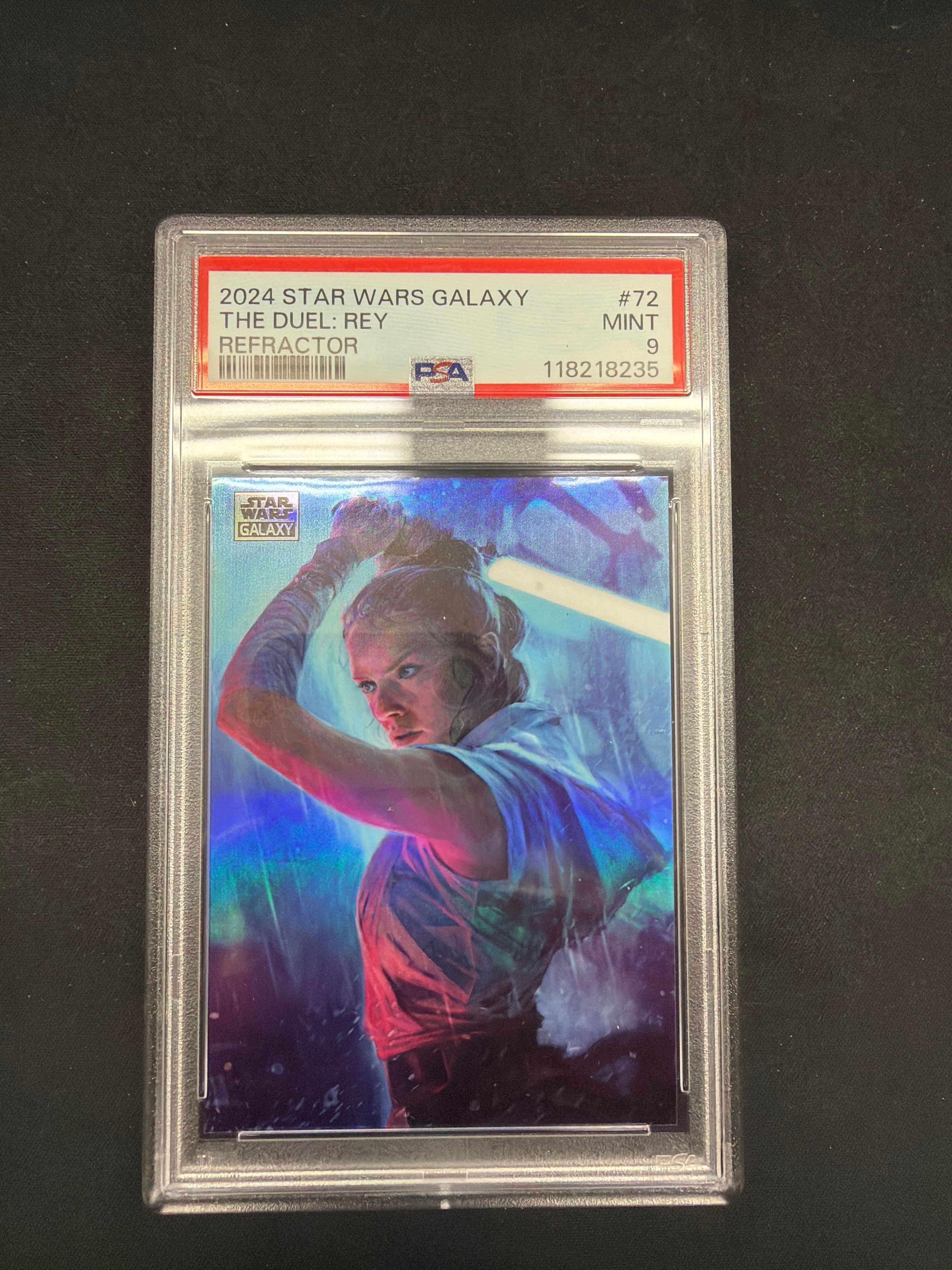 2024 Star Wars Galaxy The Duel:Rey Refractor PSA MINT 9