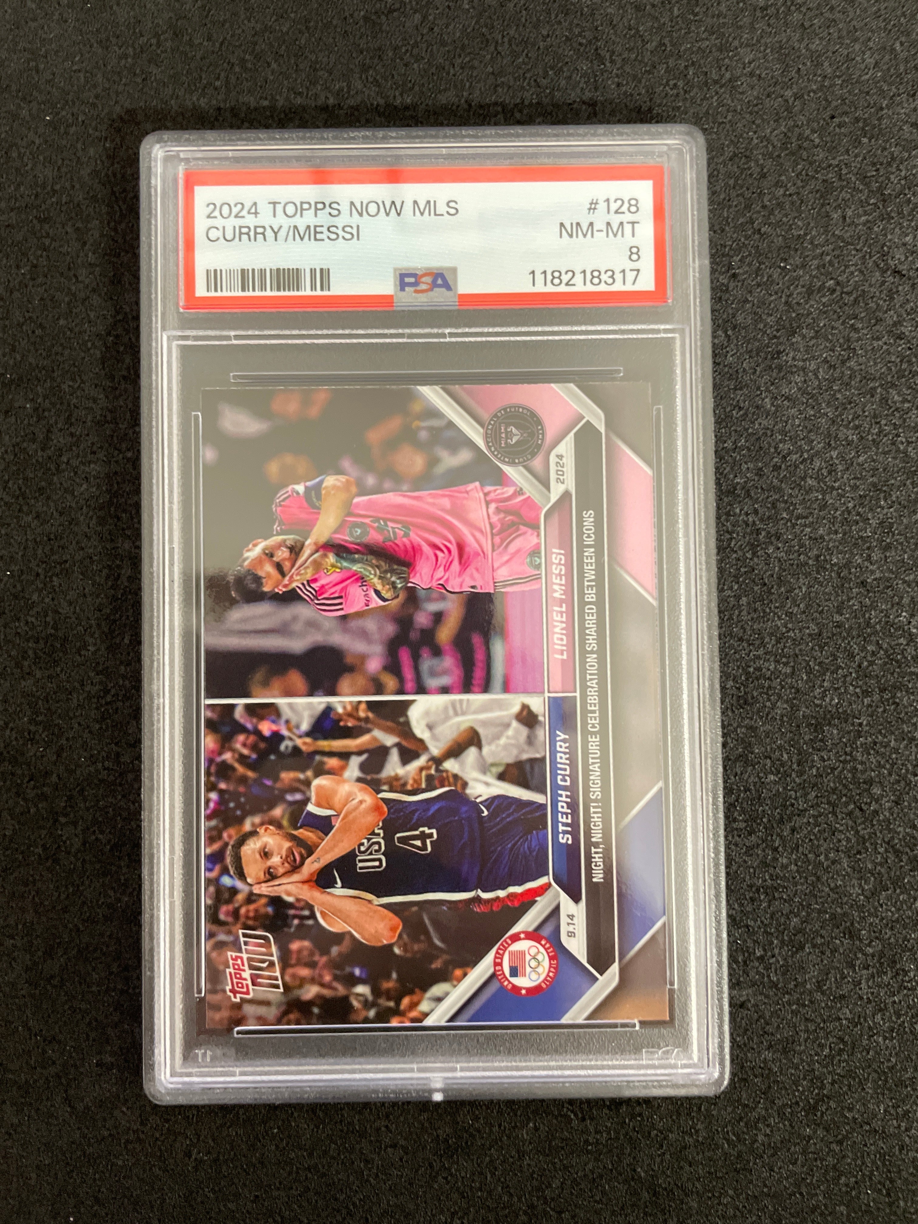 2024 Topps Now MLS Curry/Messi PSA 8