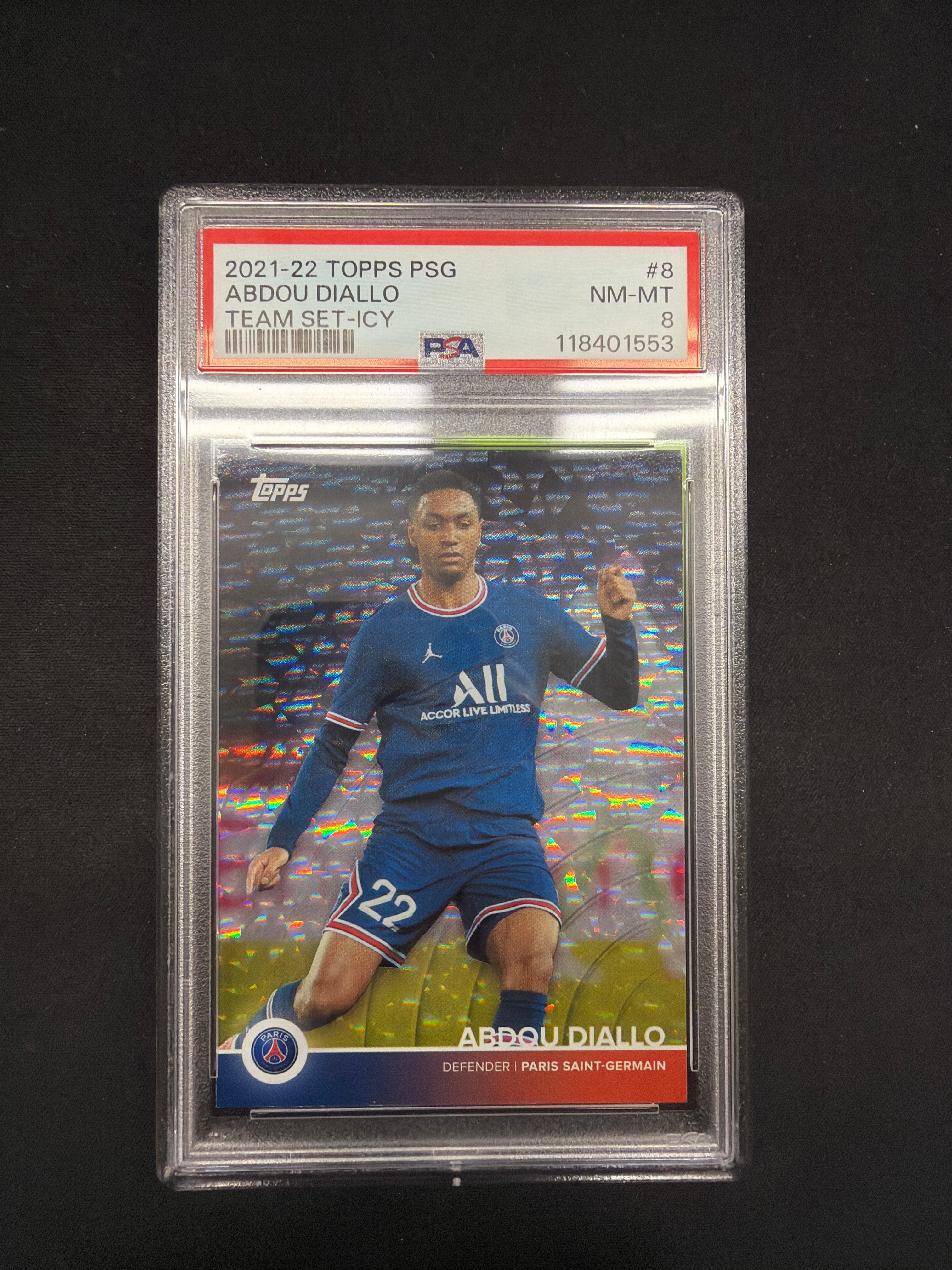 2021-22 Topps PSG Abdou Diallo Team Set-Icy PSA NM-MT 8