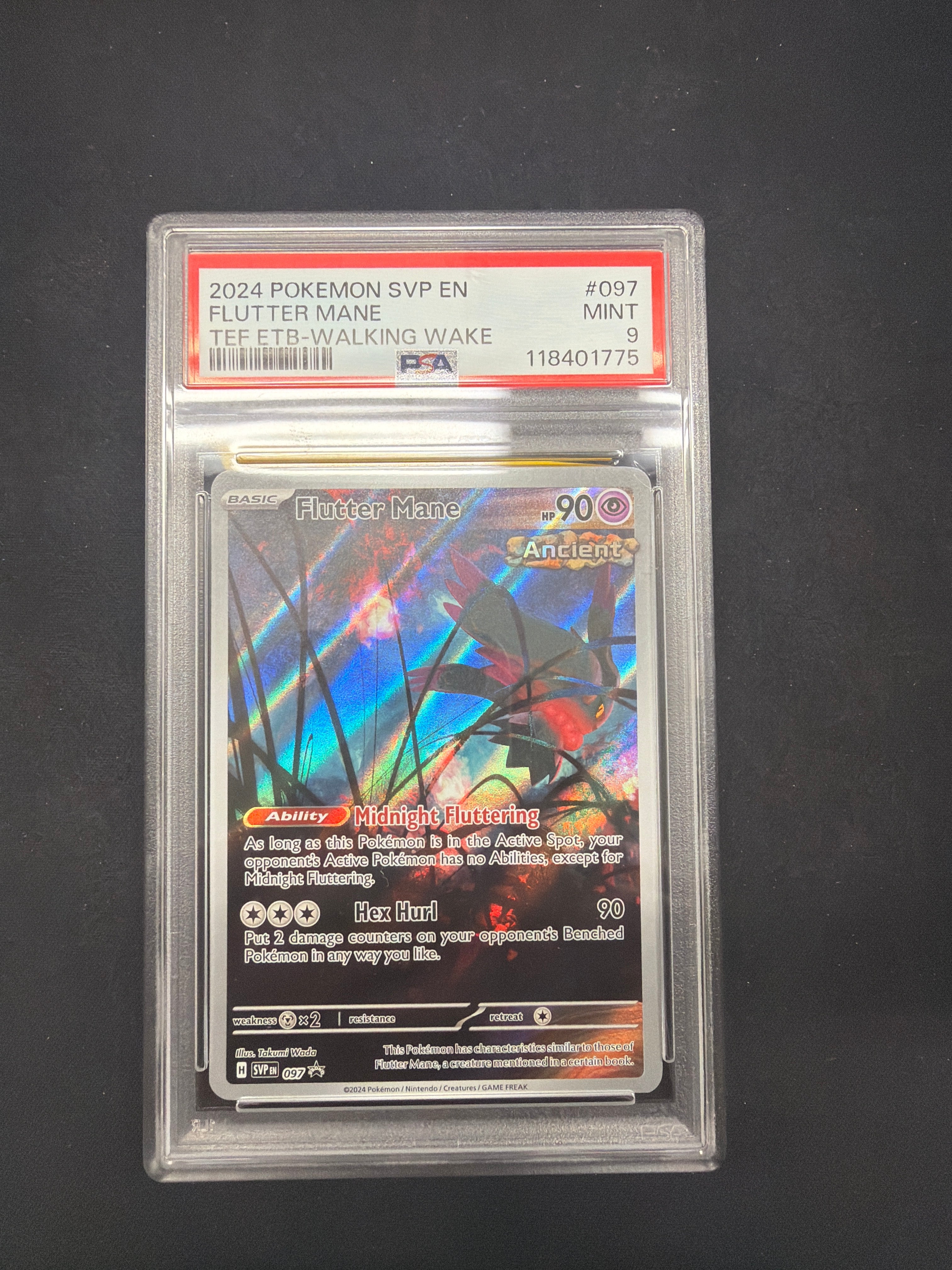 2024 Pokémon SVP EN Flutter-Mane TEF ETB-WALKING WAKE PSA MINT 9