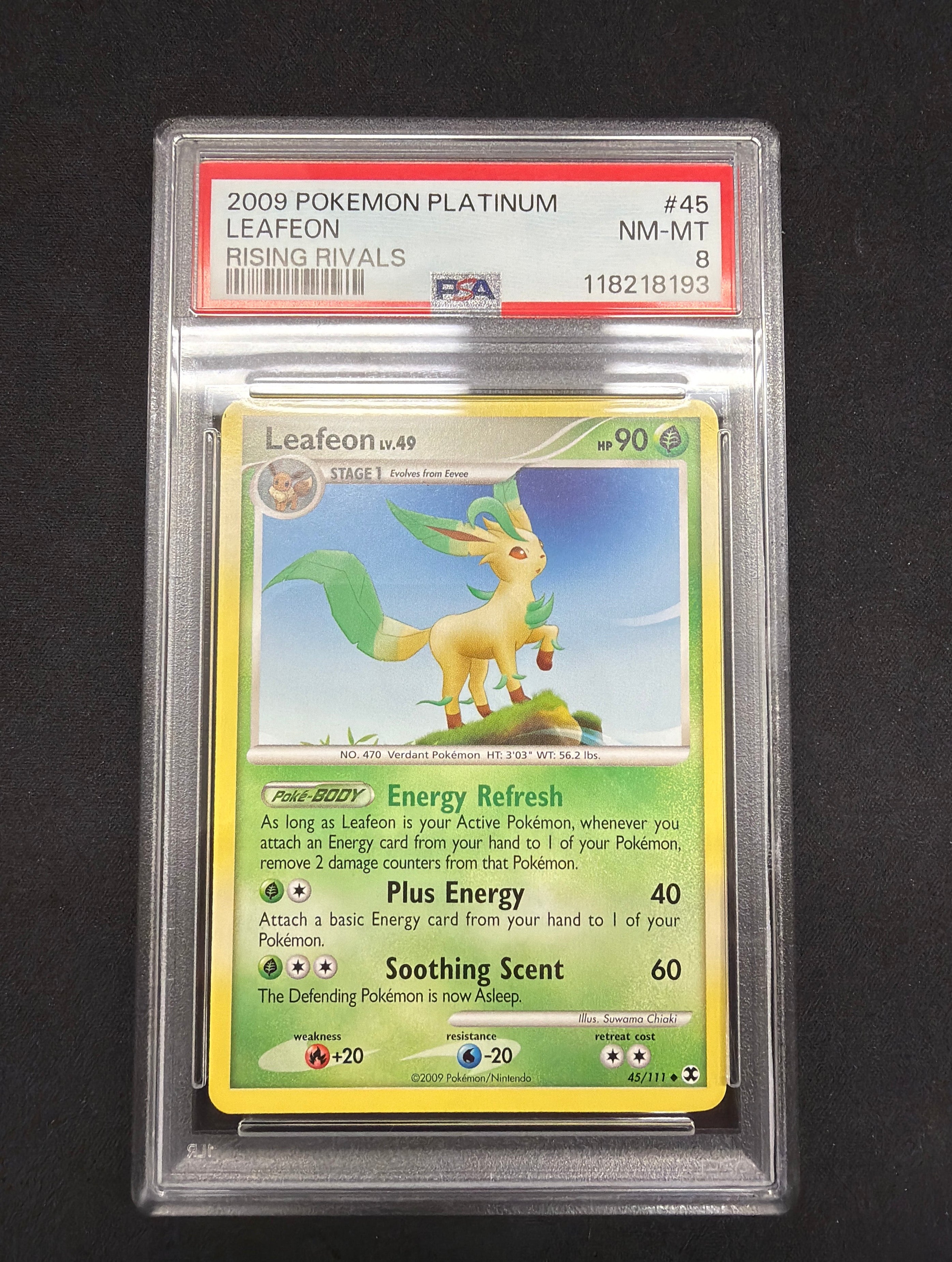 2009 Pokémon Platinum Leafeon Rising Rivals PSA NM-MT 8