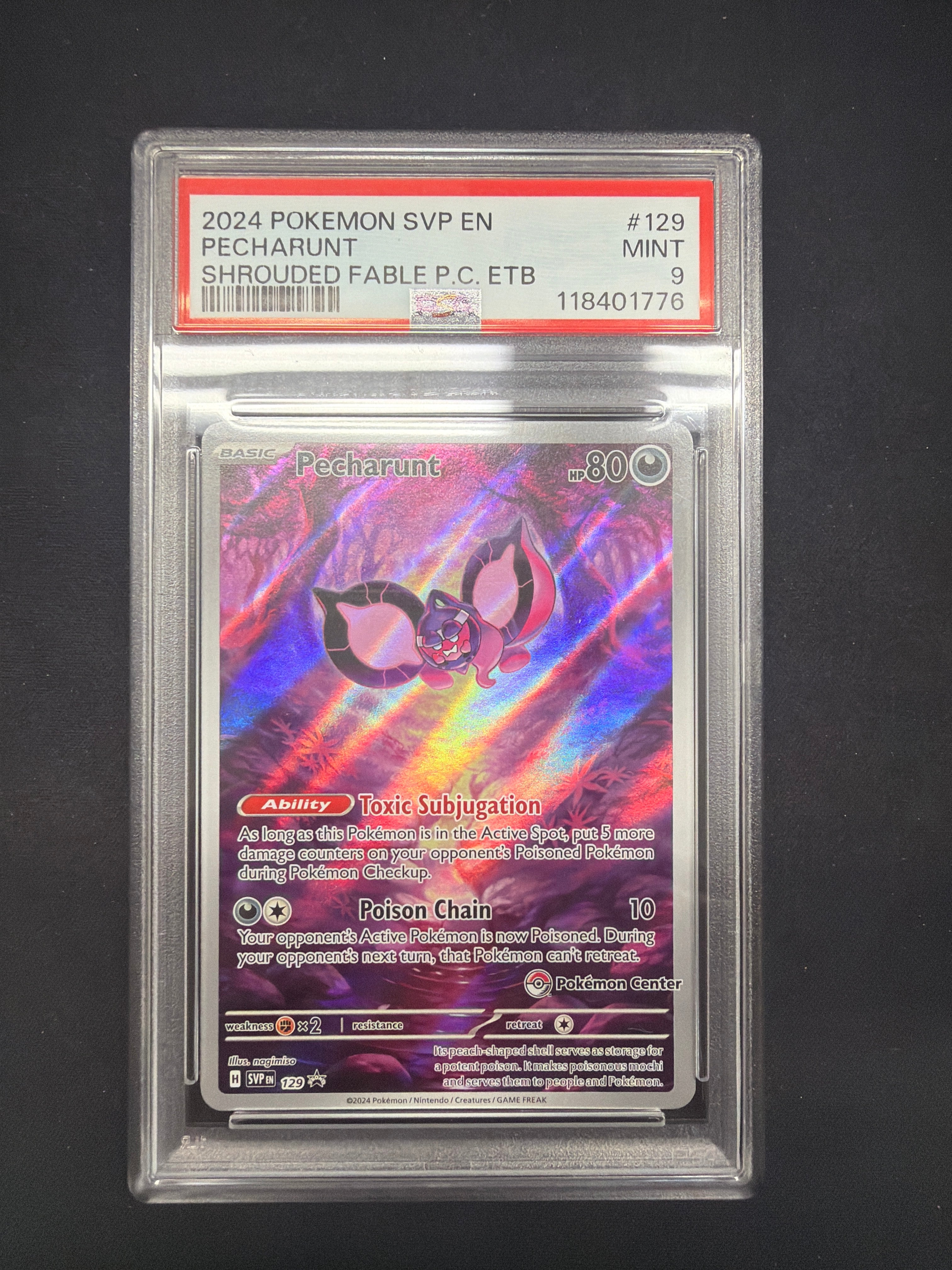 2024 Pokémon SVP EN Pecharunt Shrouded Fable P.C ETB PSA MINT 9