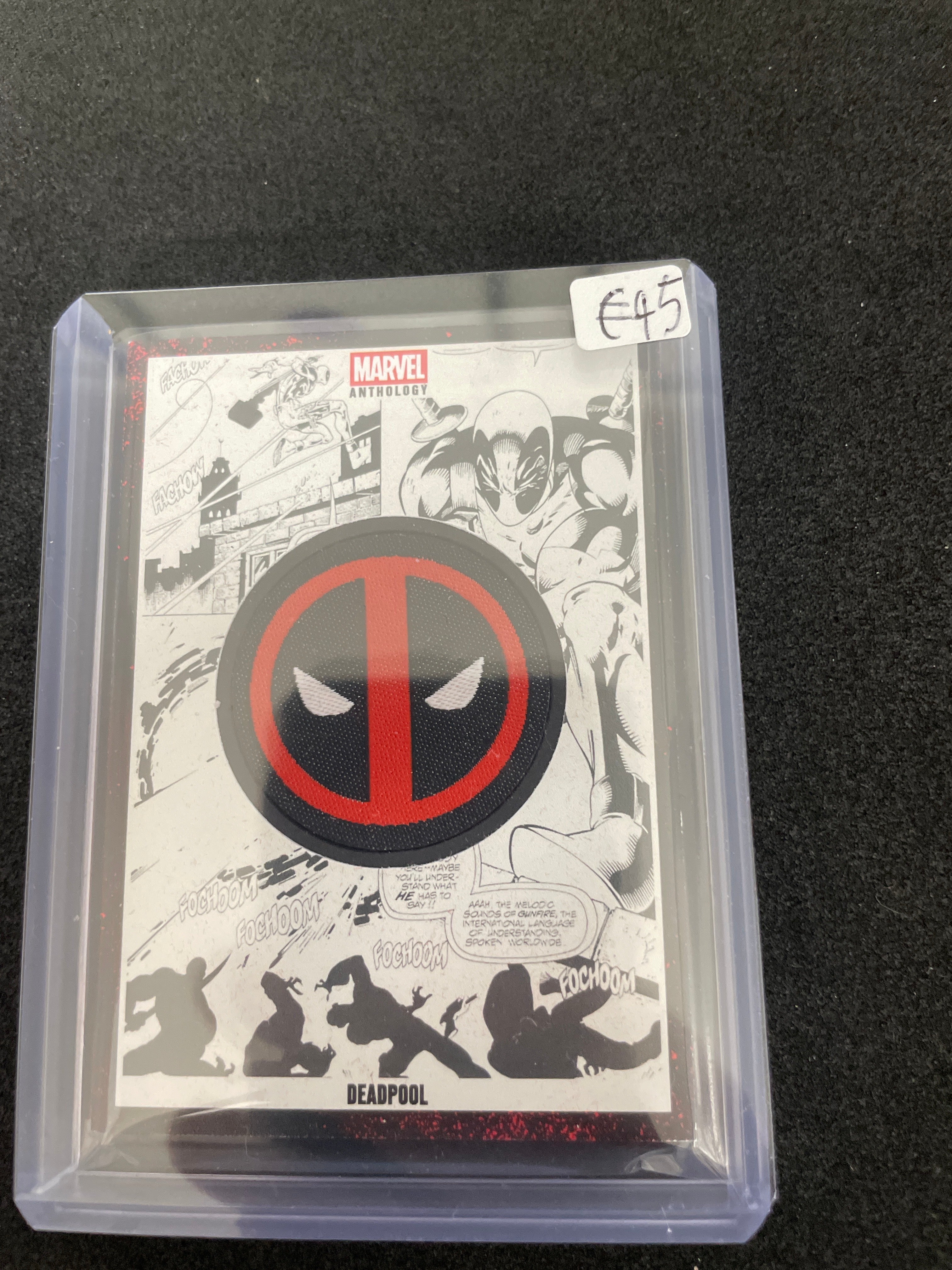 2025 Panini Marvel Anthology Deadpool Badge Card