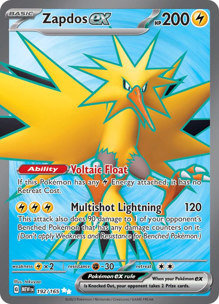Zapdos ex (MEW 192/165) — 151