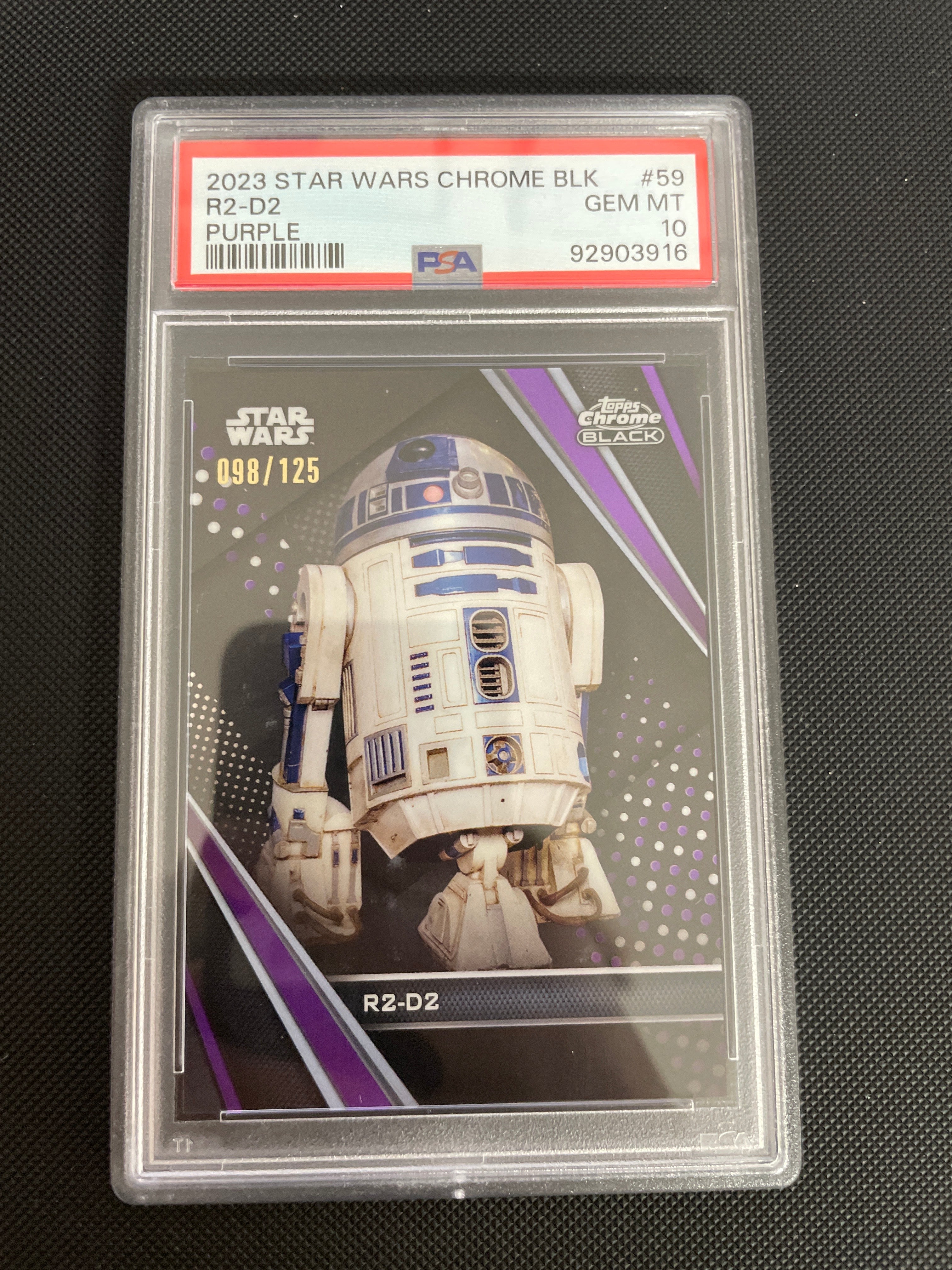 2023 Star Wars Chrome Black R2-D2 Purple PSA 10